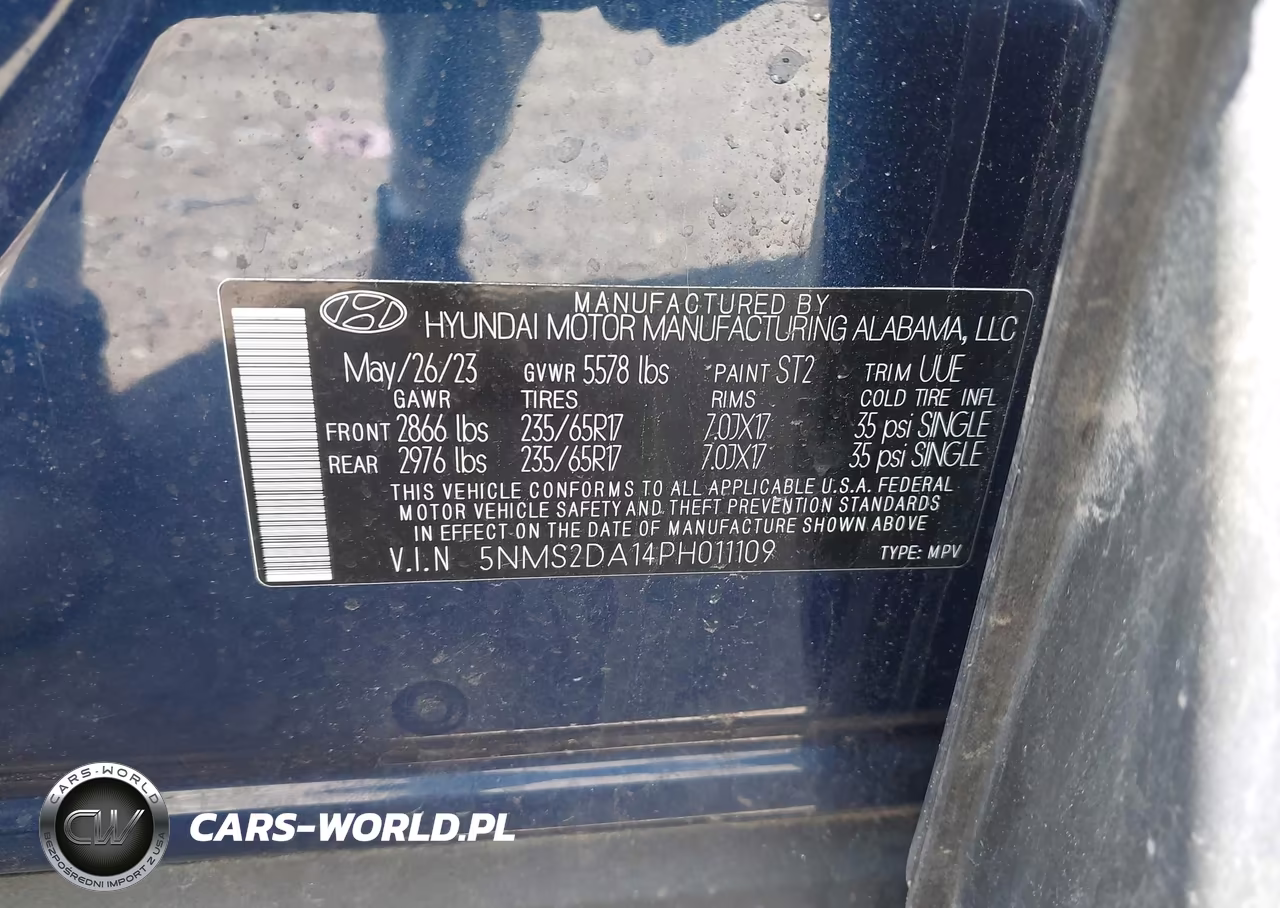 2023 Hyundai Santa Fe Hybrid Blue VIN:5NMS2DA14PH011109 - 9