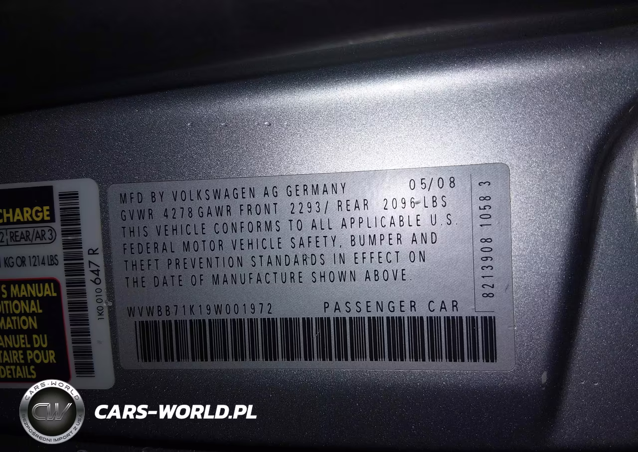 2009 Volkswagen Rabbit S VIN:WVWBB71K19W001972 - 9