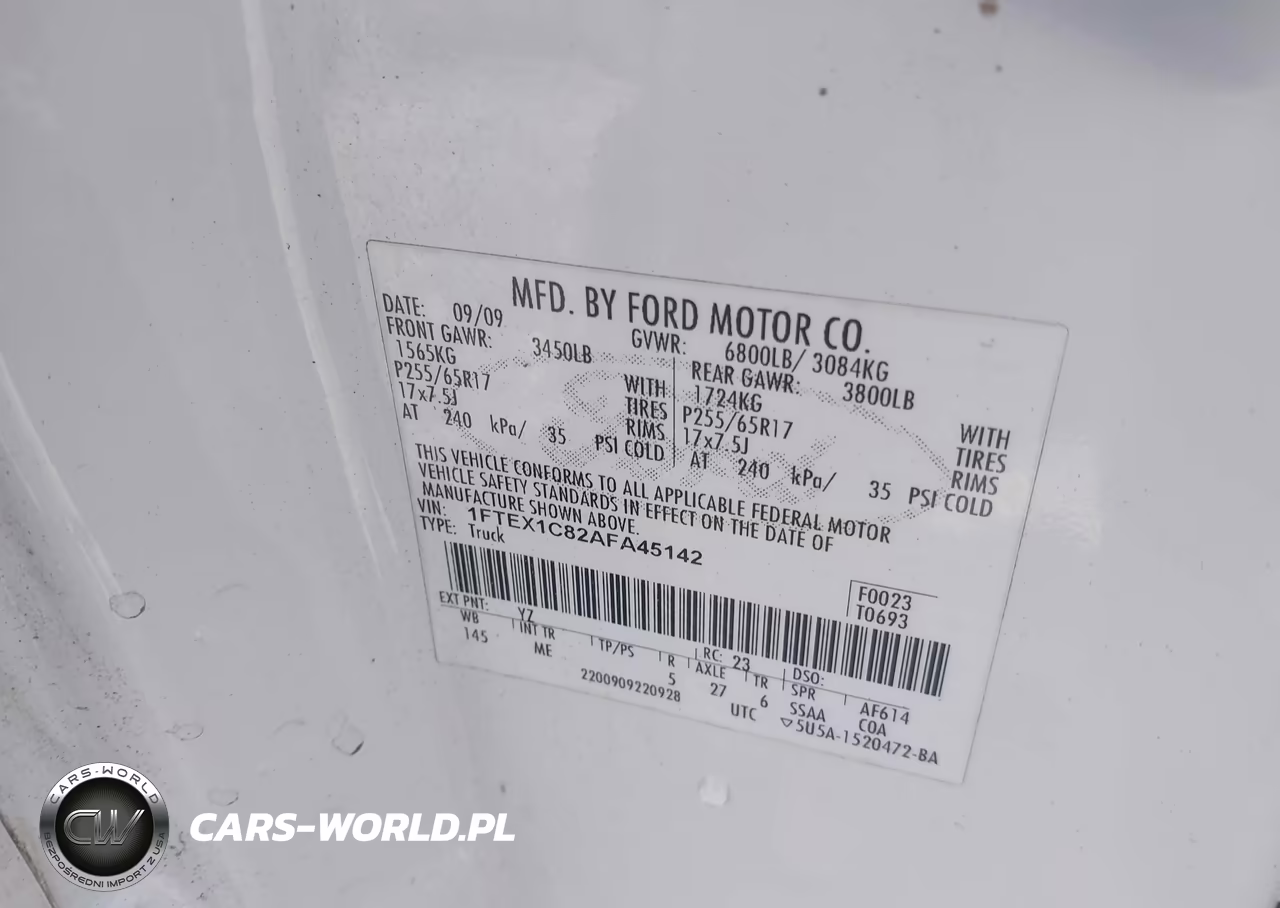 2010 Ford F-150 Fx2 Sport-Stx-Xl-Xlt VIN:1FTEX1C82AFA45142 - 9