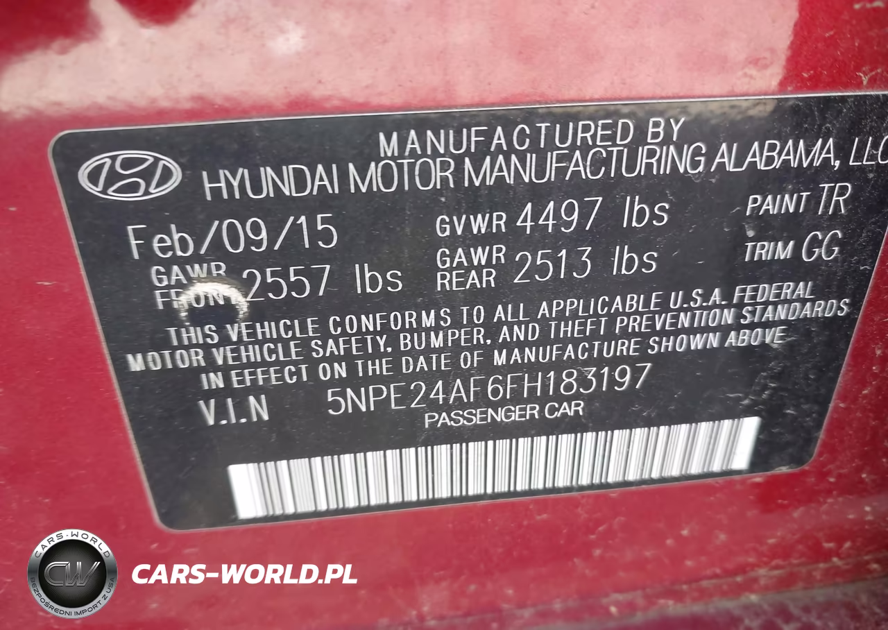 2015 Hyundai Sonata Se VIN:5NPE24AF6FH183197 - 9