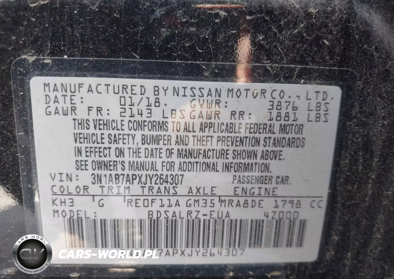 2018 Nissan Sentra Sr VIN:3N1AB7APXJY264307 - 9