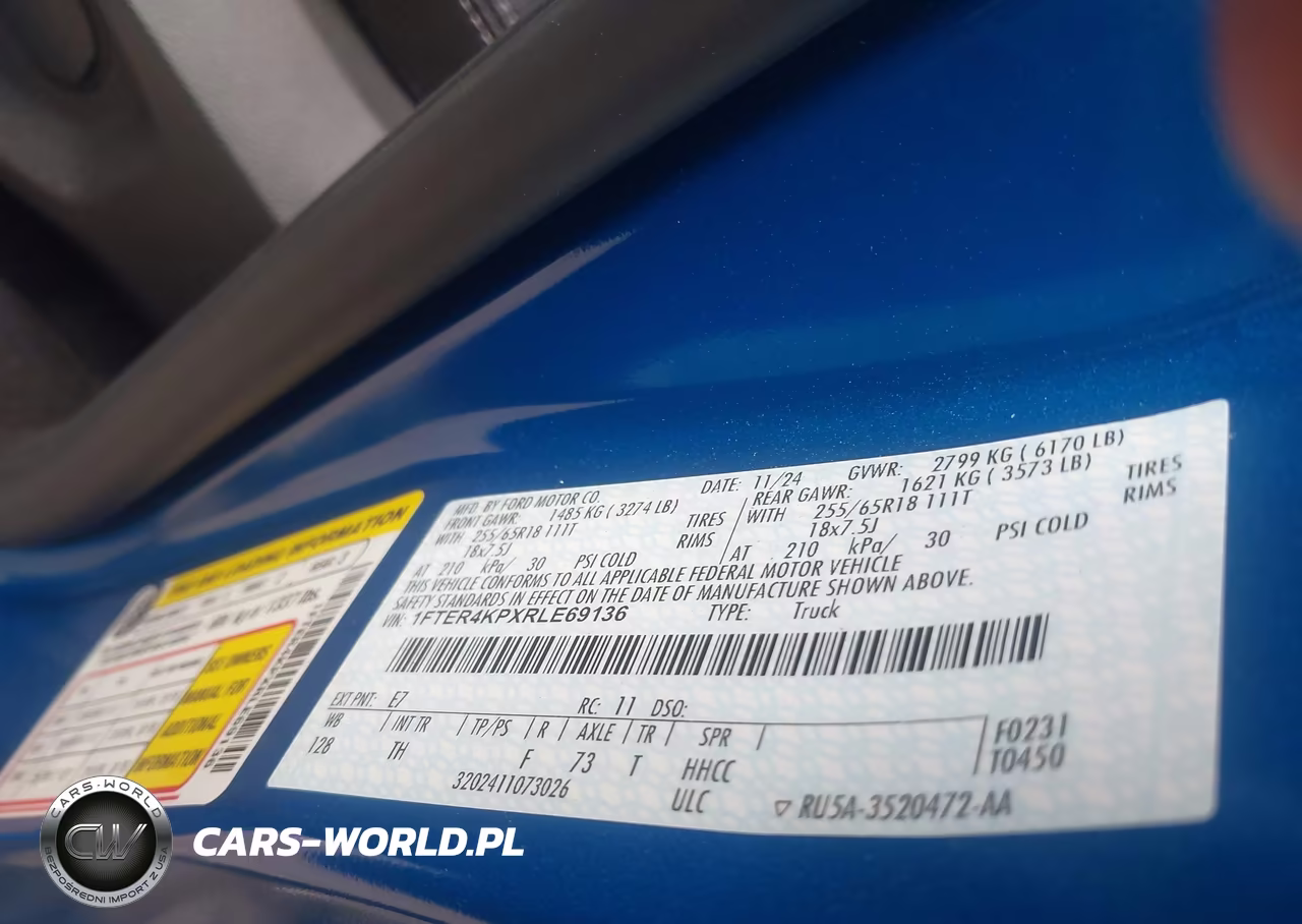 2024 Ford Ranger Lariat VIN:1FTER4KPXRLE69136 - 9
