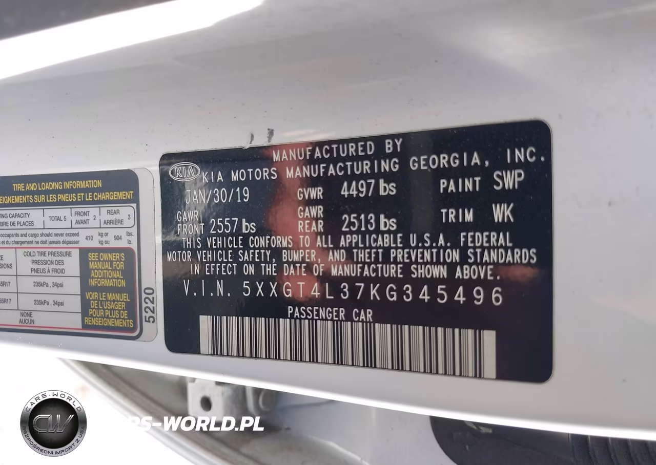 2019 Kia Optima Lx VIN:5XXGT4L37KG345496 - 9