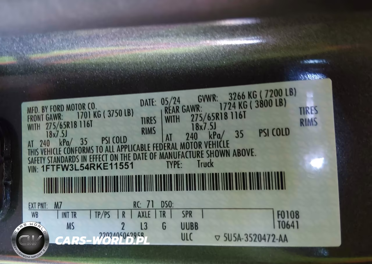 2024 Ford F-150 Xlt VIN:1FTFW3L54RKE11551 - 9