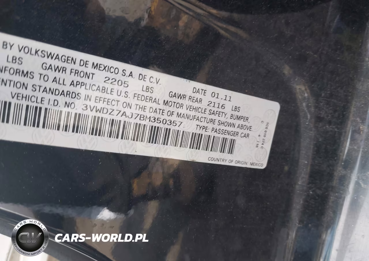 2011 Volkswagen Jetta 2.5L Se VIN:3VWDZ7AJ7BM350357 - 9