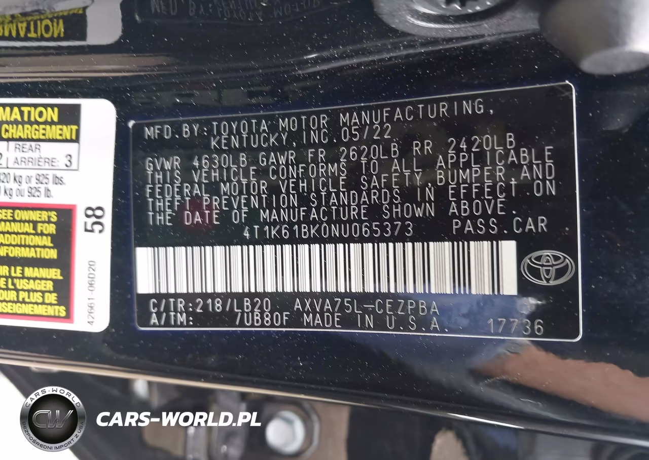2022 Toyota Camry Xse Awd VIN:4T1K61BK0NU065373 - 9