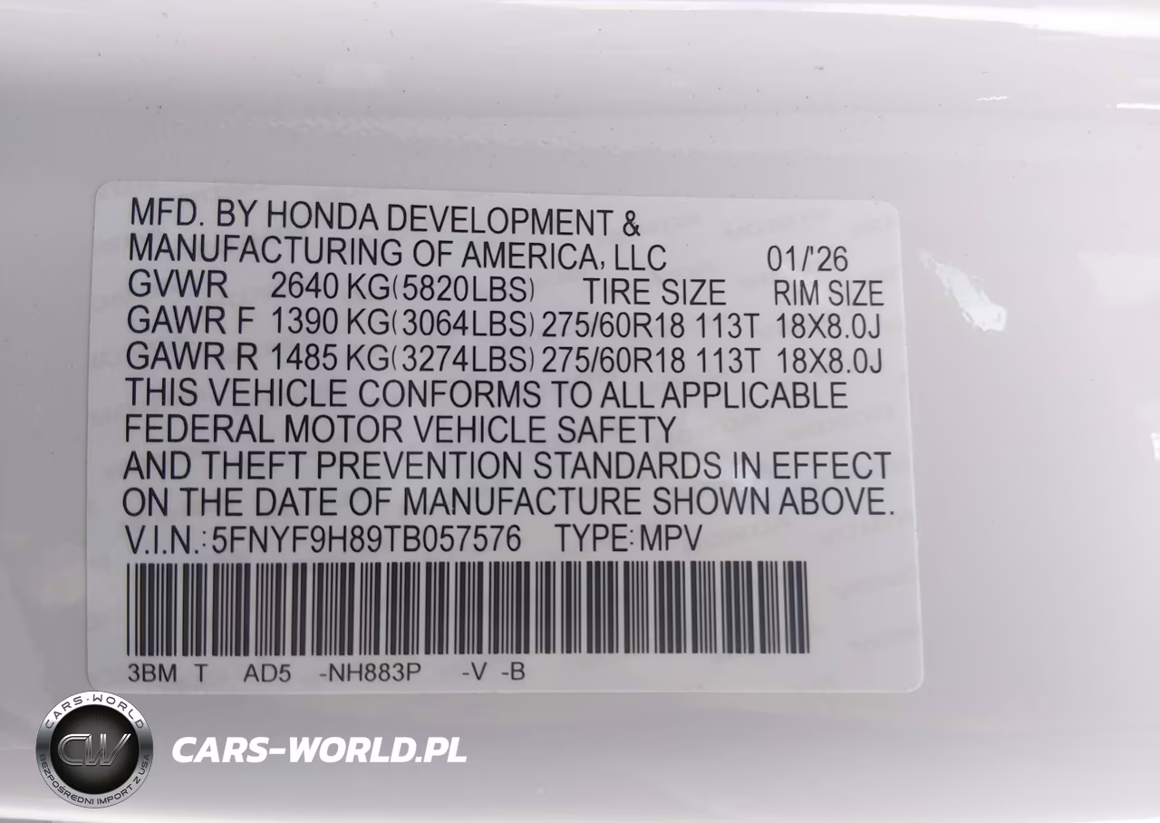 2026 Honda Passport Awd Trailsport Elite-Awd Trailsport Elite Blackout VIN:5FNYF9H89TB057576 - 9