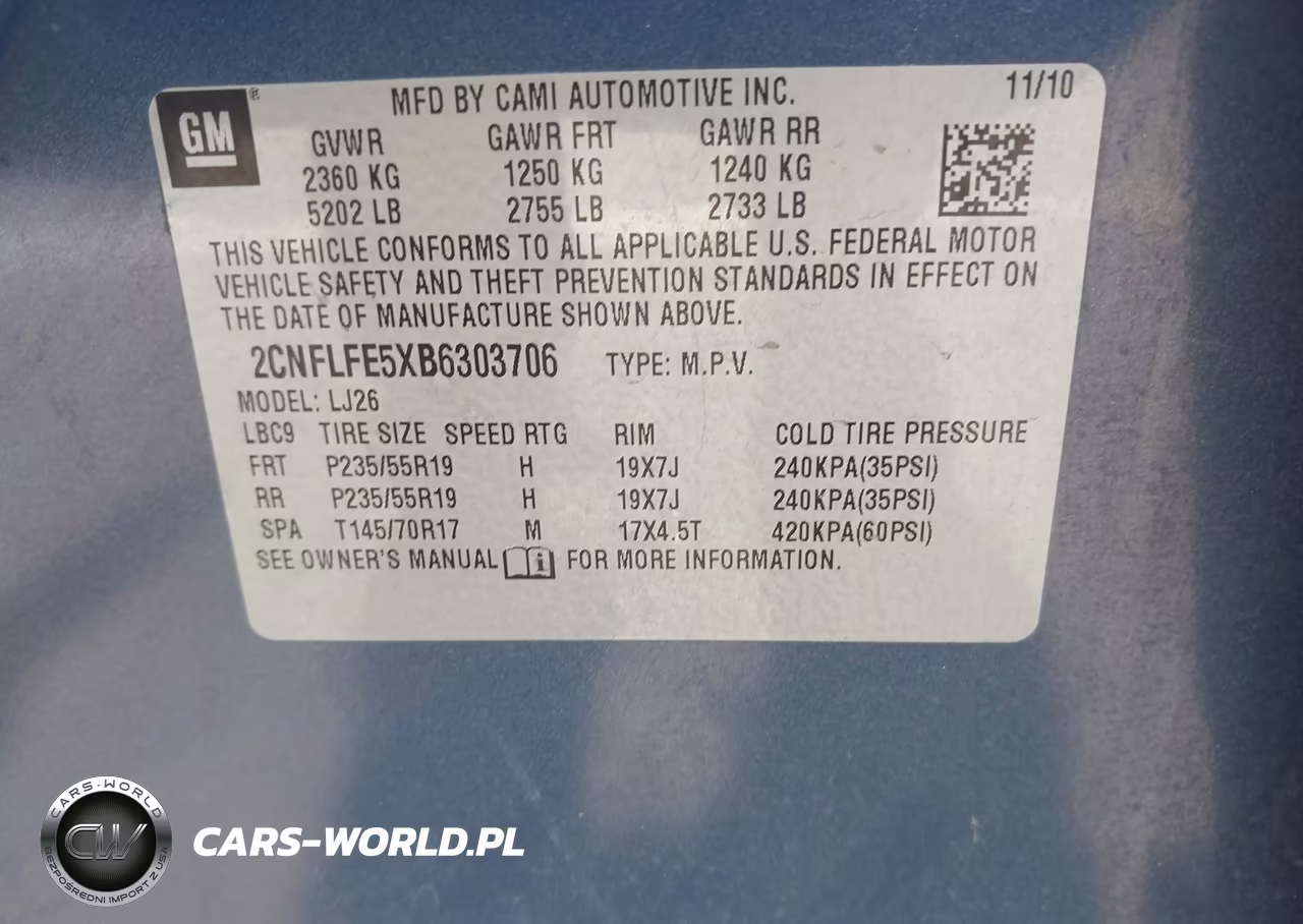 2011 Chevrolet Equinox Ltz VIN:2CNFLFE5XB6303706 - 8