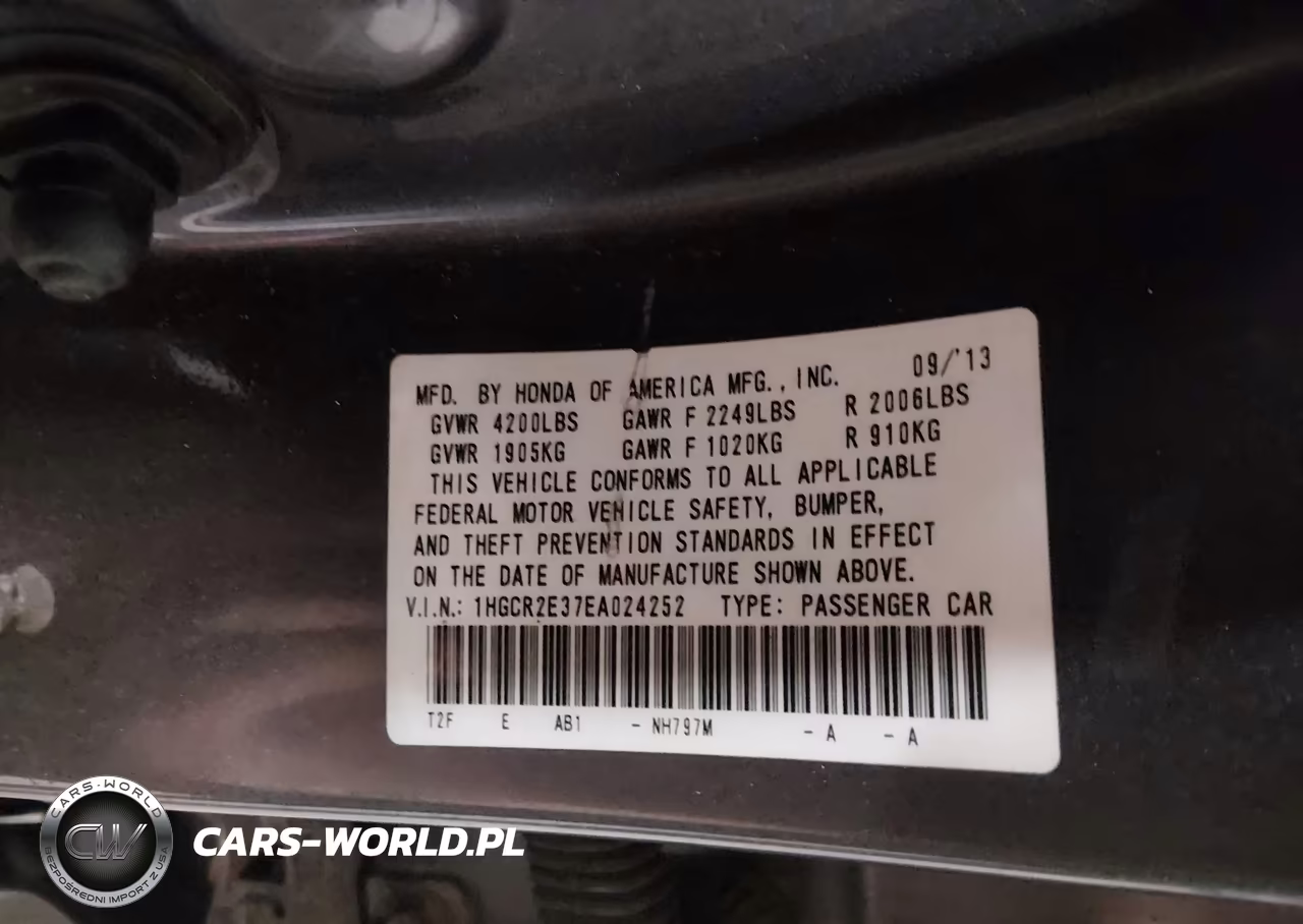 2014 Honda Accord Lx VIN:1HGCR2E37EA024252 - 9