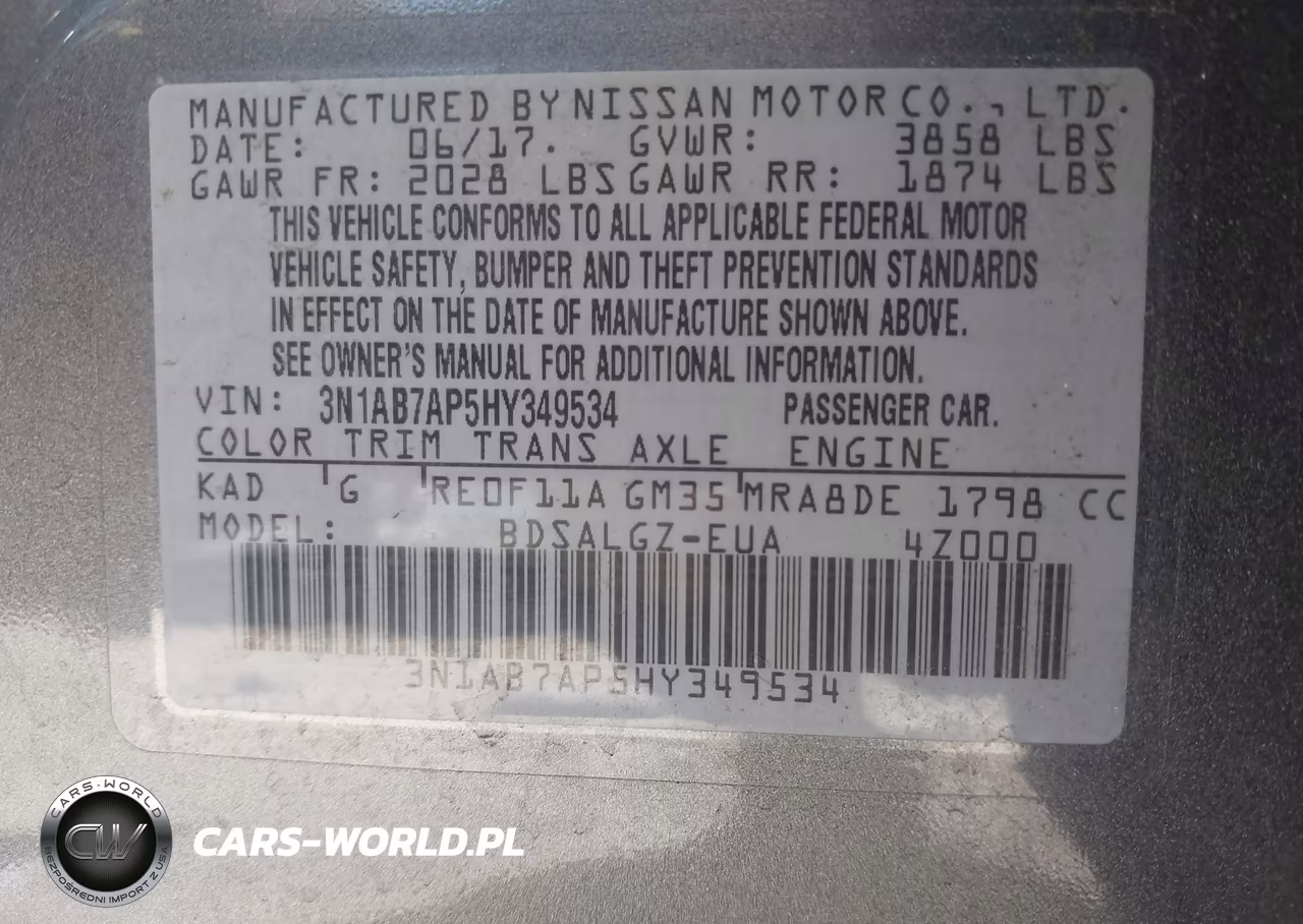 2017 Nissan Sentra Sl VIN:3N1AB7AP5HY349534 - 9