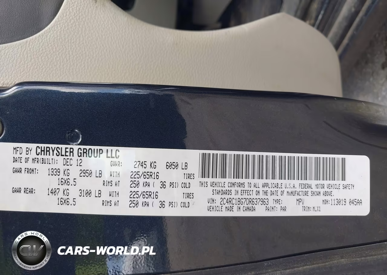 2013 Chrysler Town & Country Touring VIN:2C4RC1BG7DR637963 - 9