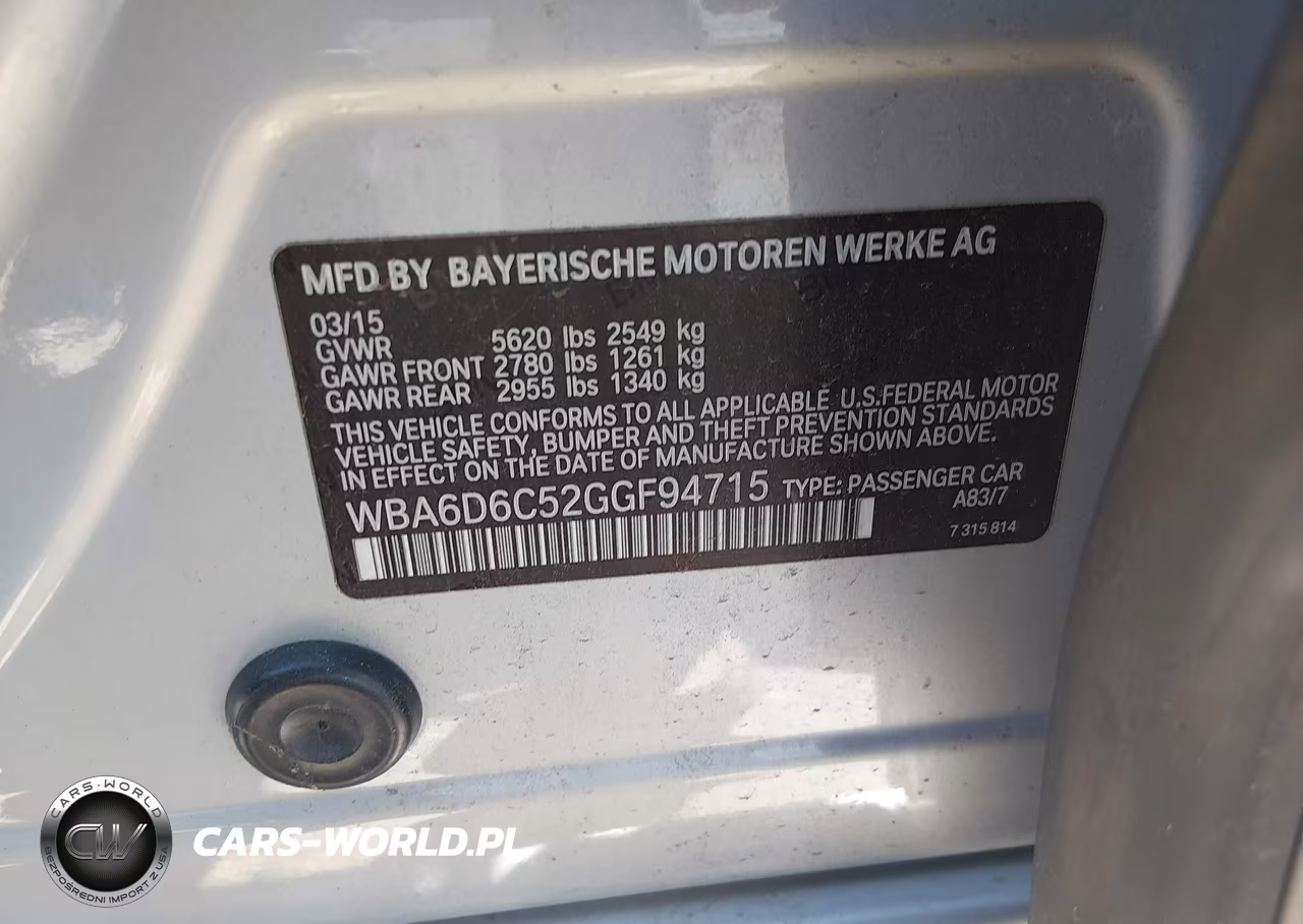 2016 BMW 650I Gran Coupe xDrive VIN:WBA6D6C52GGF94715 - 9