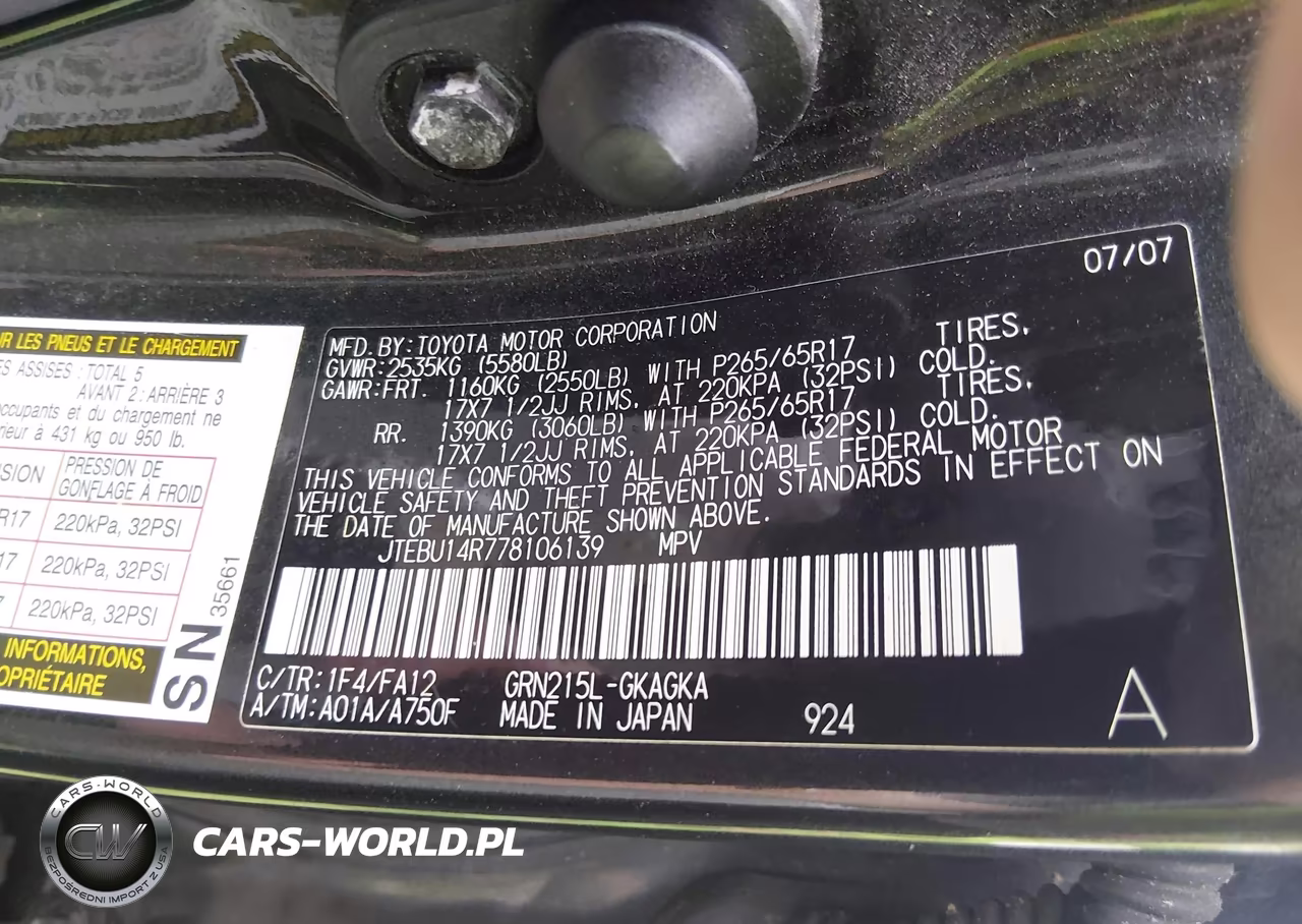2007 Toyota 4Runner Sr5 V6 VIN:JTEBU14R778106139 - 9