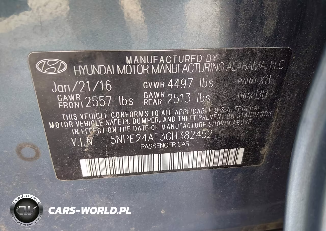 2016 Hyundai Sonata Se VIN:5NPE24AF3GH382452 - 9