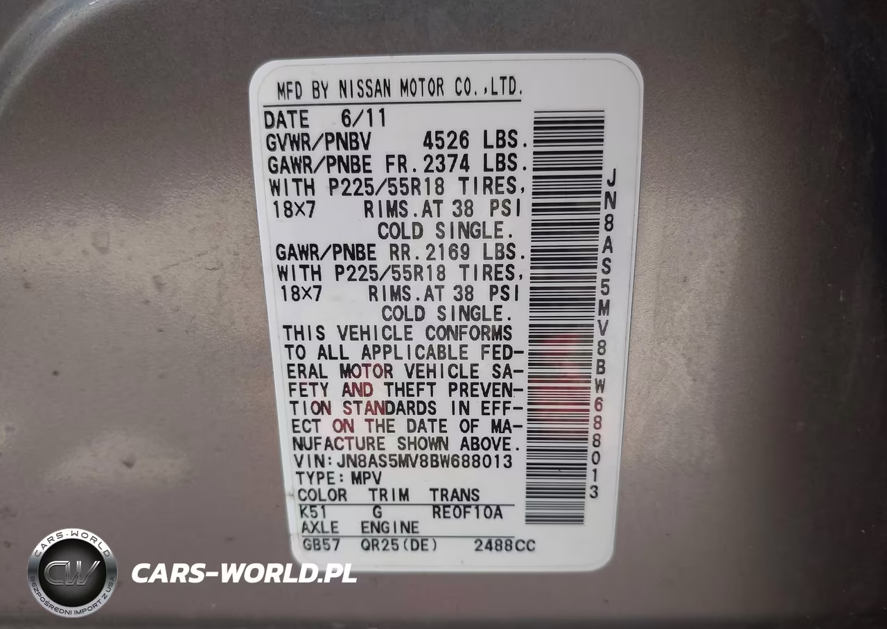 2011 Nissan Rogue Sv VIN:JN8AS5MV8BW688013 - 9