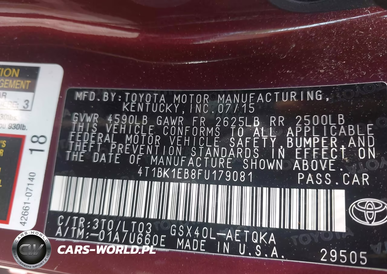 2015 Toyota Avalon Xle Touring VIN:4T1BK1EB8FU179081 - 9
