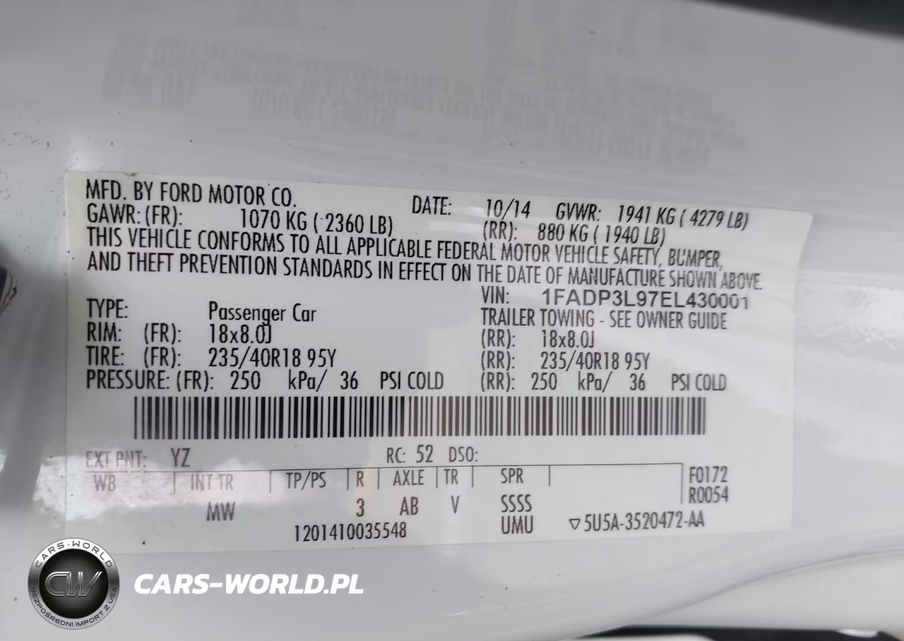2014 Ford Focus St VIN:1FADP3L97EL430001 - 9