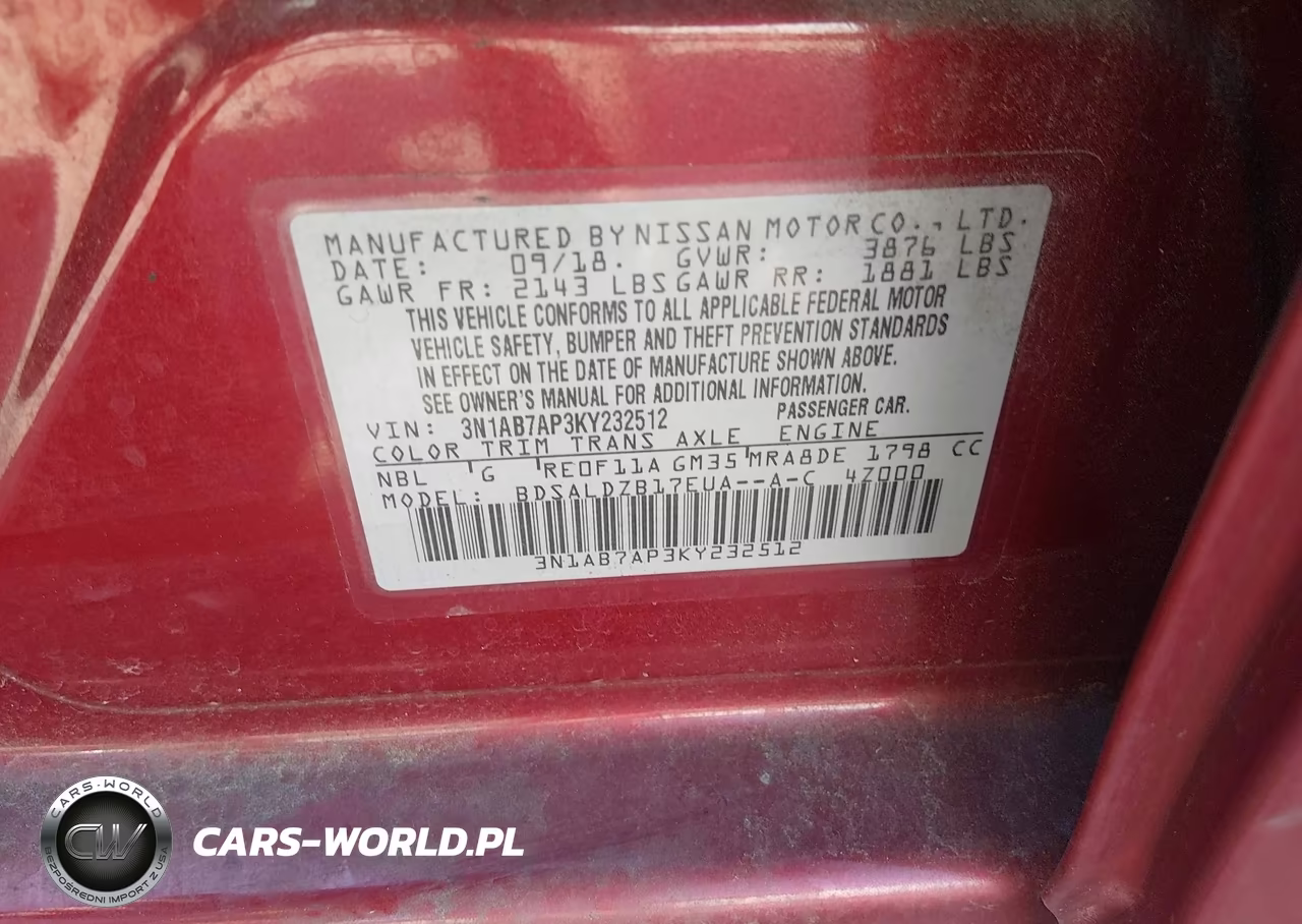 2019 Nissan Sentra Sv VIN:3N1AB7AP3KY232512 - 9
