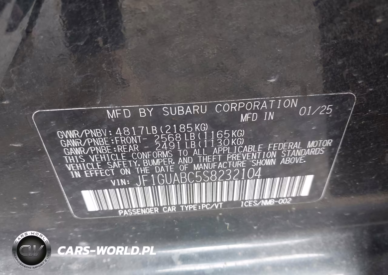 2025 Subaru Impreza Base 5-Door VIN:JF1GUABC5S8232104 - 9