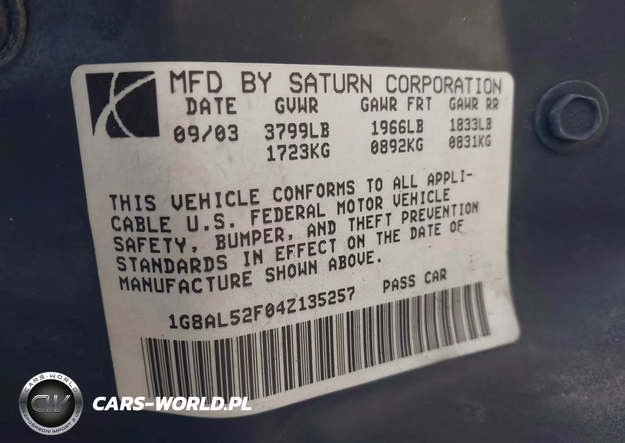 2004 Saturn Ion 3 VIN:1G8AL52F04Z135257 - 9