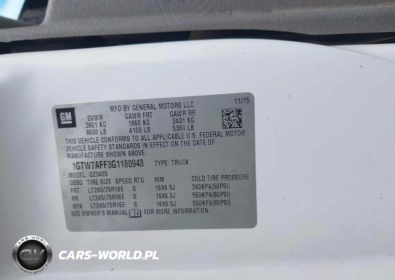 2016 GMC Savana 2500 Work Van VIN:1GTW7AFF3G1180943 - 9