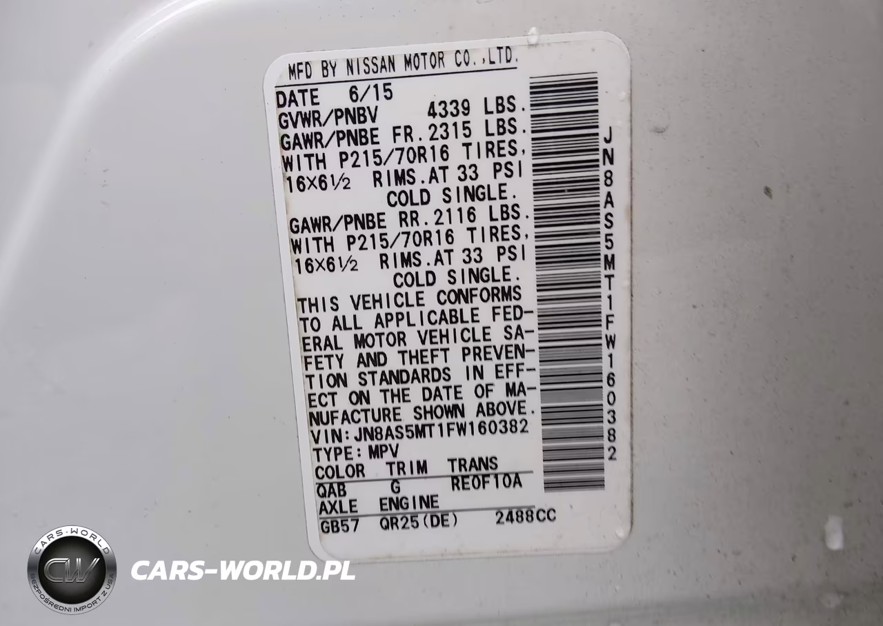 2015 Nissan Rogue Select S VIN:JN8AS5MT1FW160382 - 9