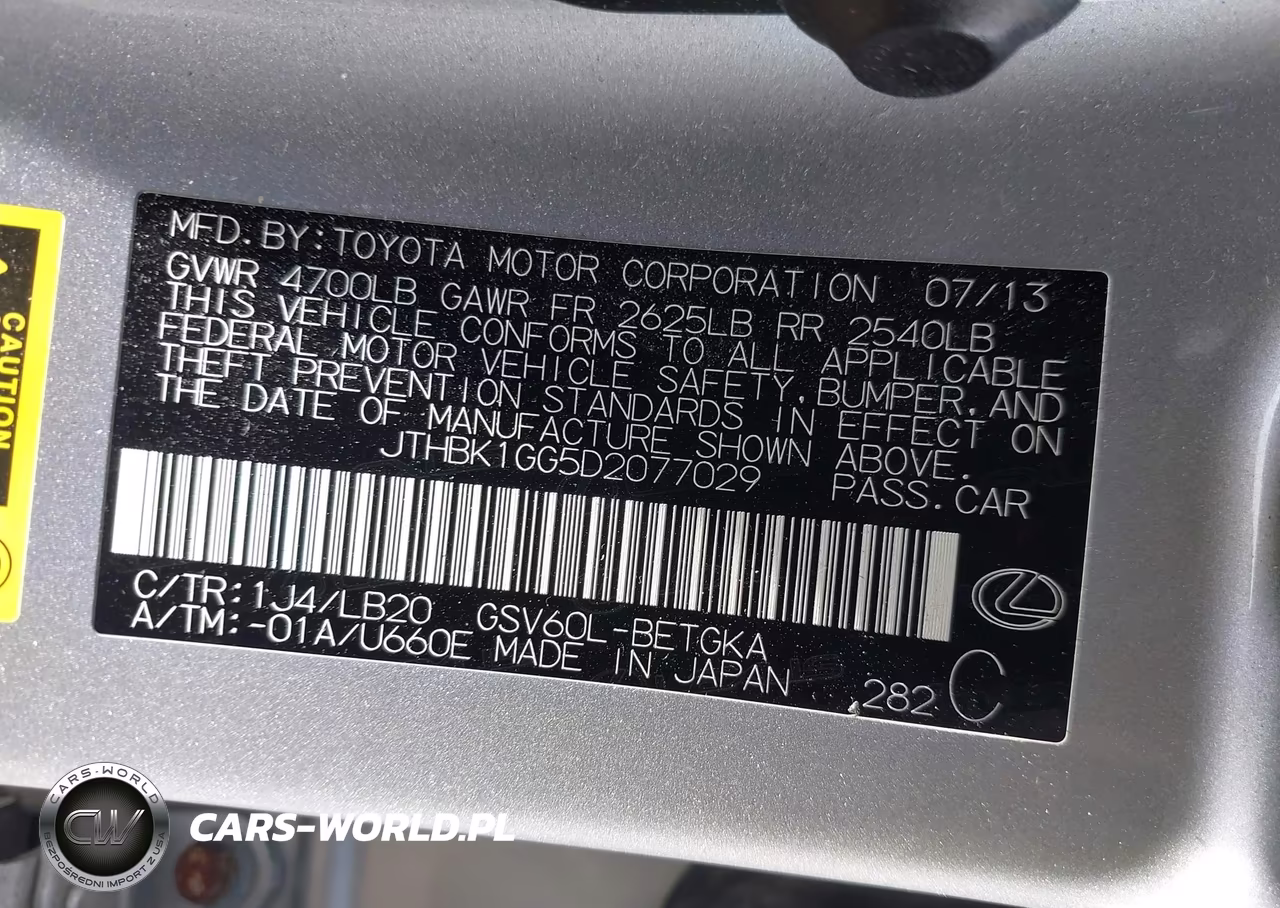 2013 Lexus Es 350 VIN:JTHBK1GG5D2077029 - 9