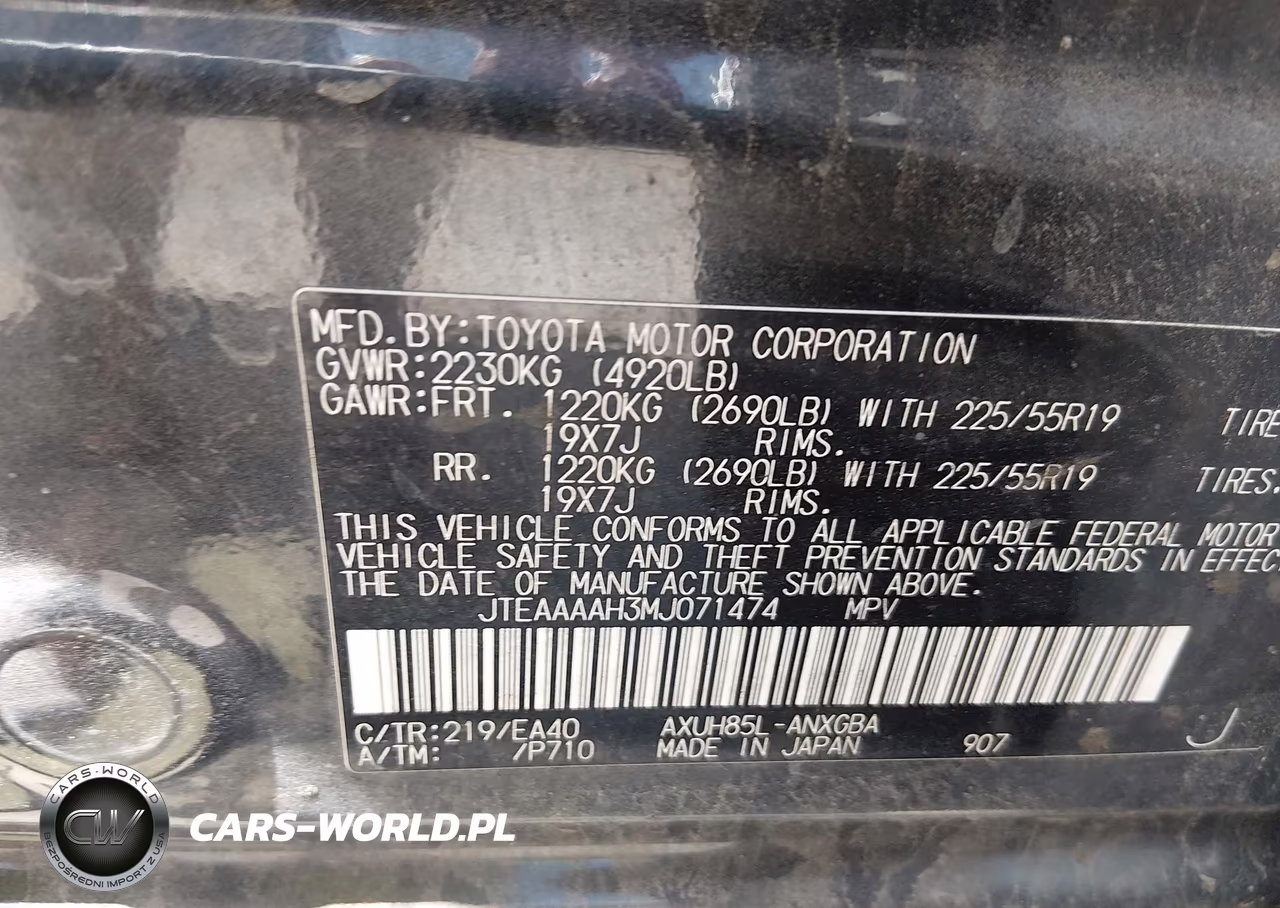 2021 Toyota Venza Xle VIN:JTEAAAAH3MJ071474 - 9