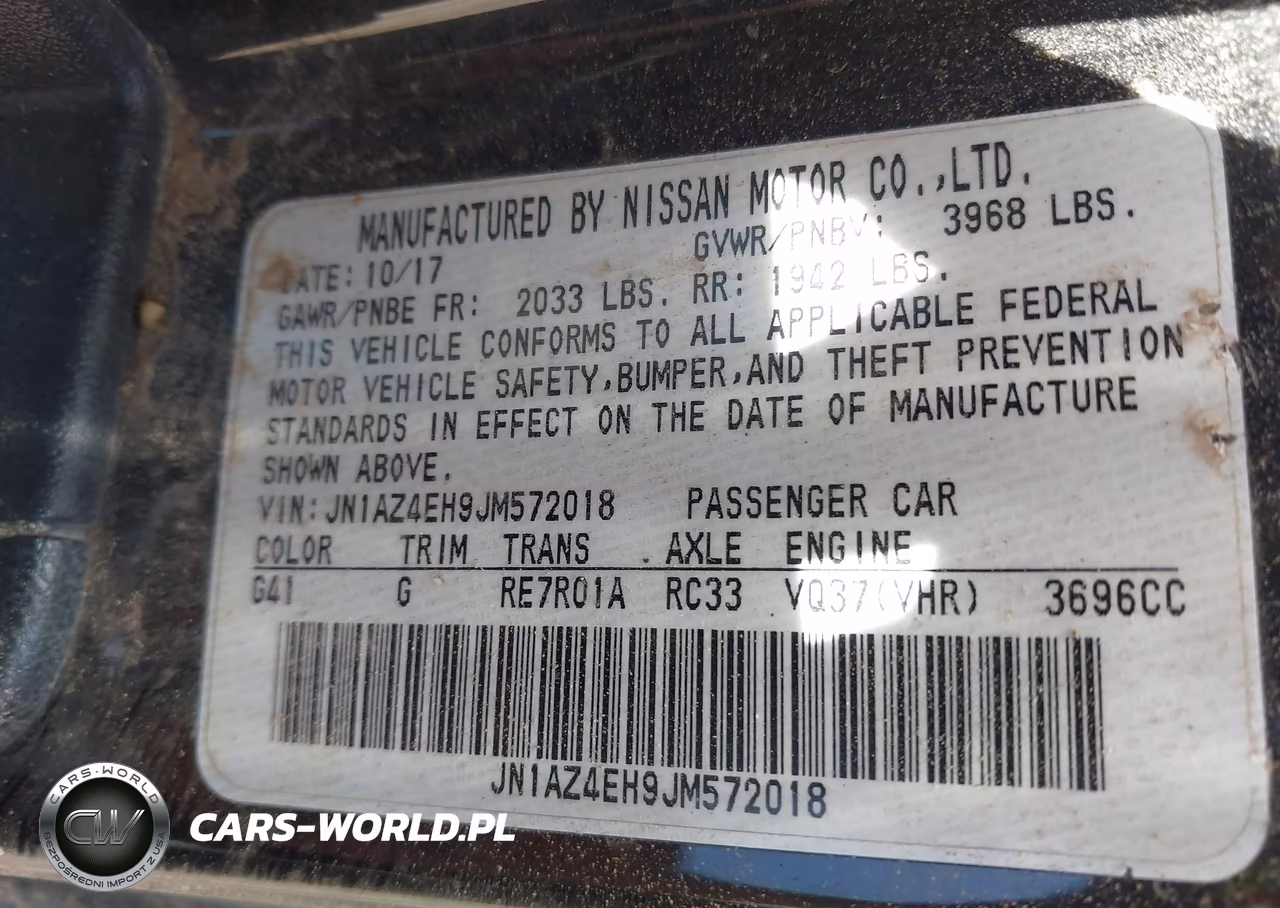 2018 Nissan 370Z VIN:JN1AZ4EH9JM572018 - 9