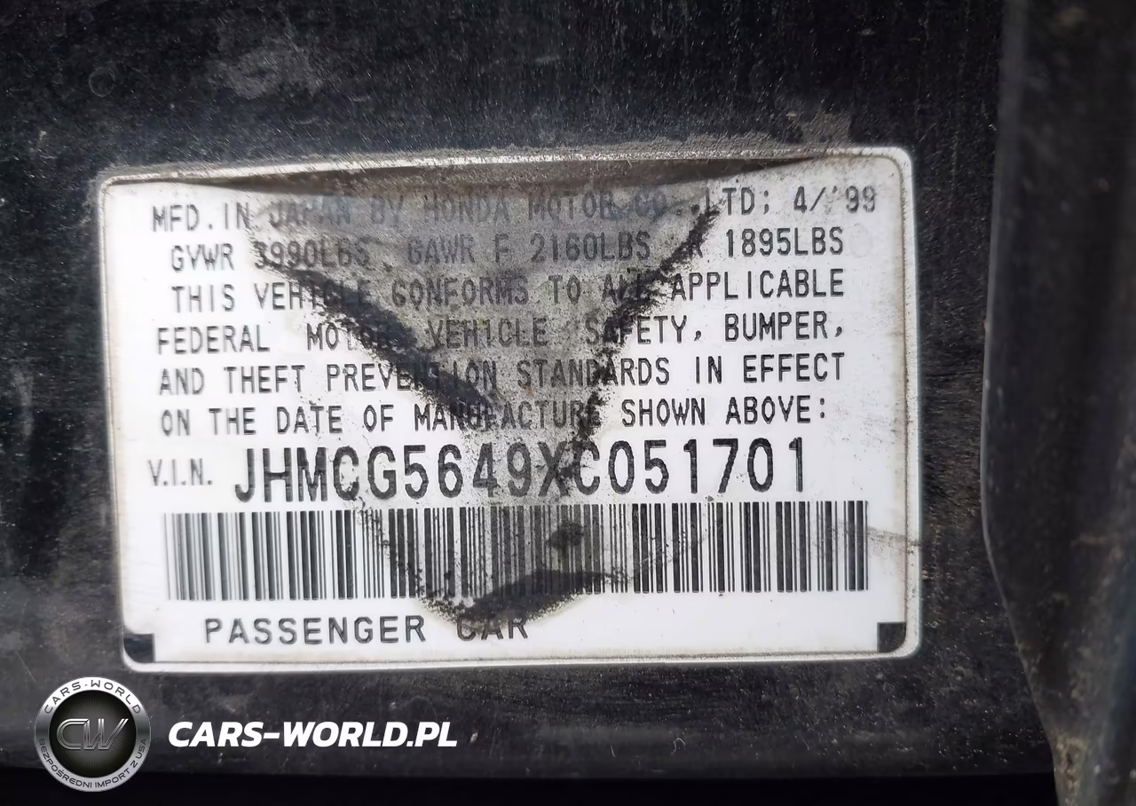 1999 Honda Accord Lx VIN:JHMCG5649XC051701 - 9
