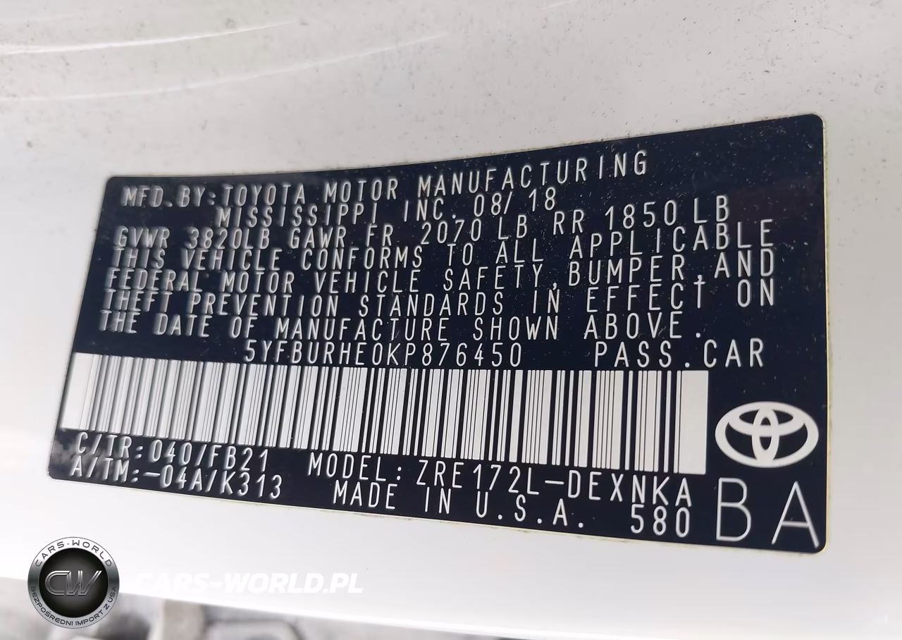 2019 Toyota Corolla Le VIN:5YFBURHE0KP876450 - 9