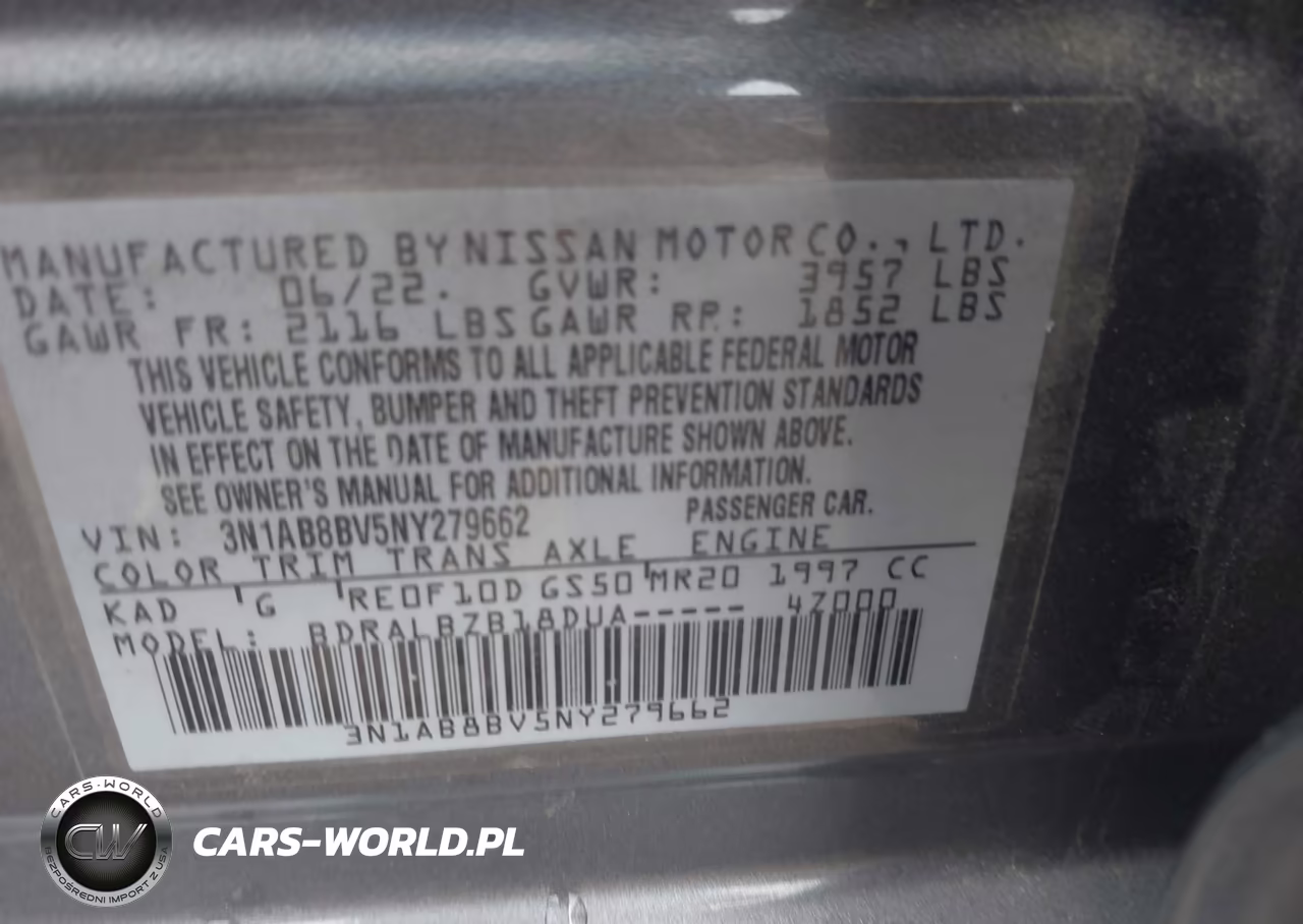 2022 Nissan Sentra S Xtronic Cvt VIN:3N1AB8BV5NY279662 - 9