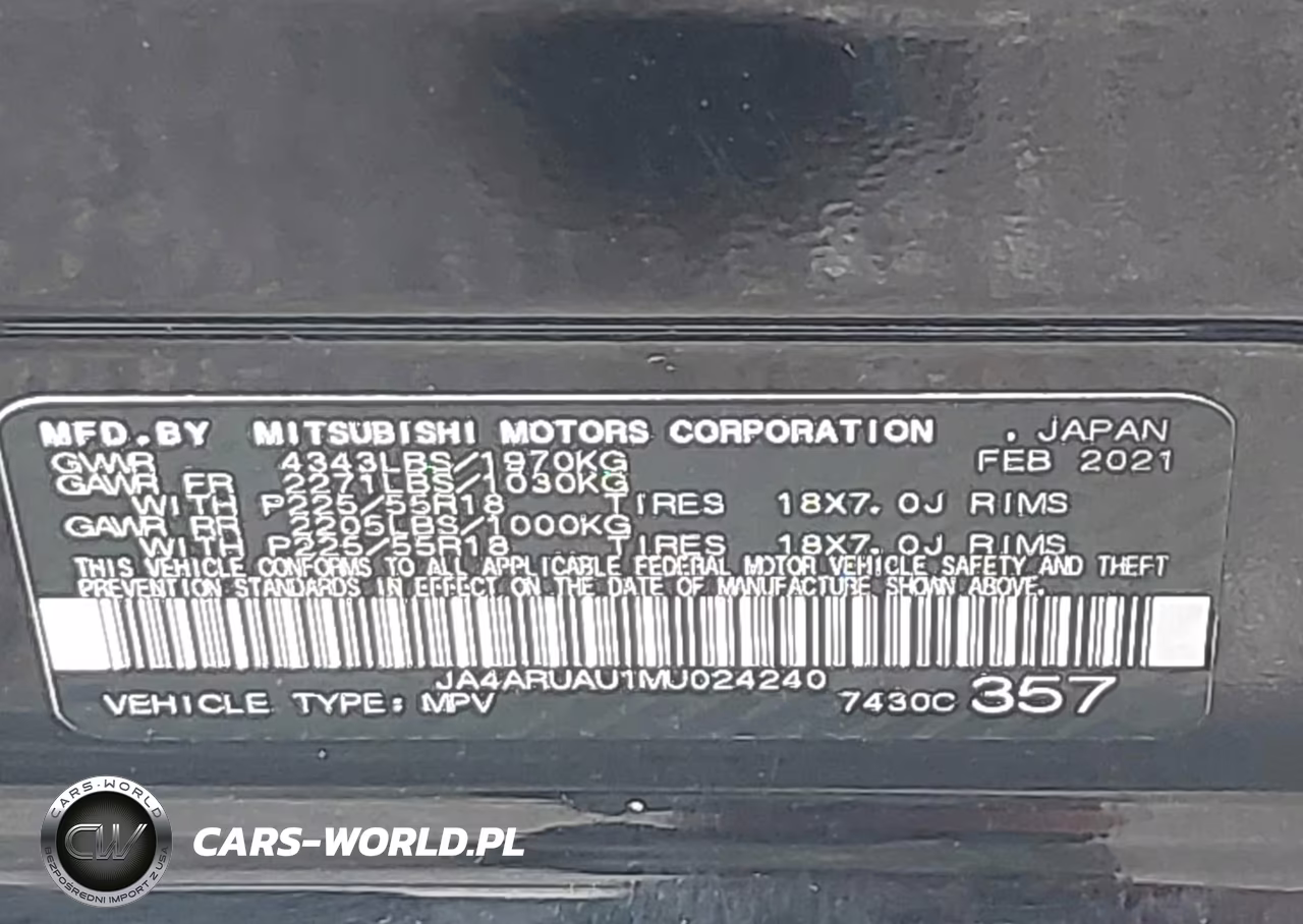 2021 Mitsubishi Outlander Sport 2.0 Be Awc-2.0 Es Awc-2.0 Le Awc-2.0 Se Awc VIN:JA4ARUAU1MU024240 - 9