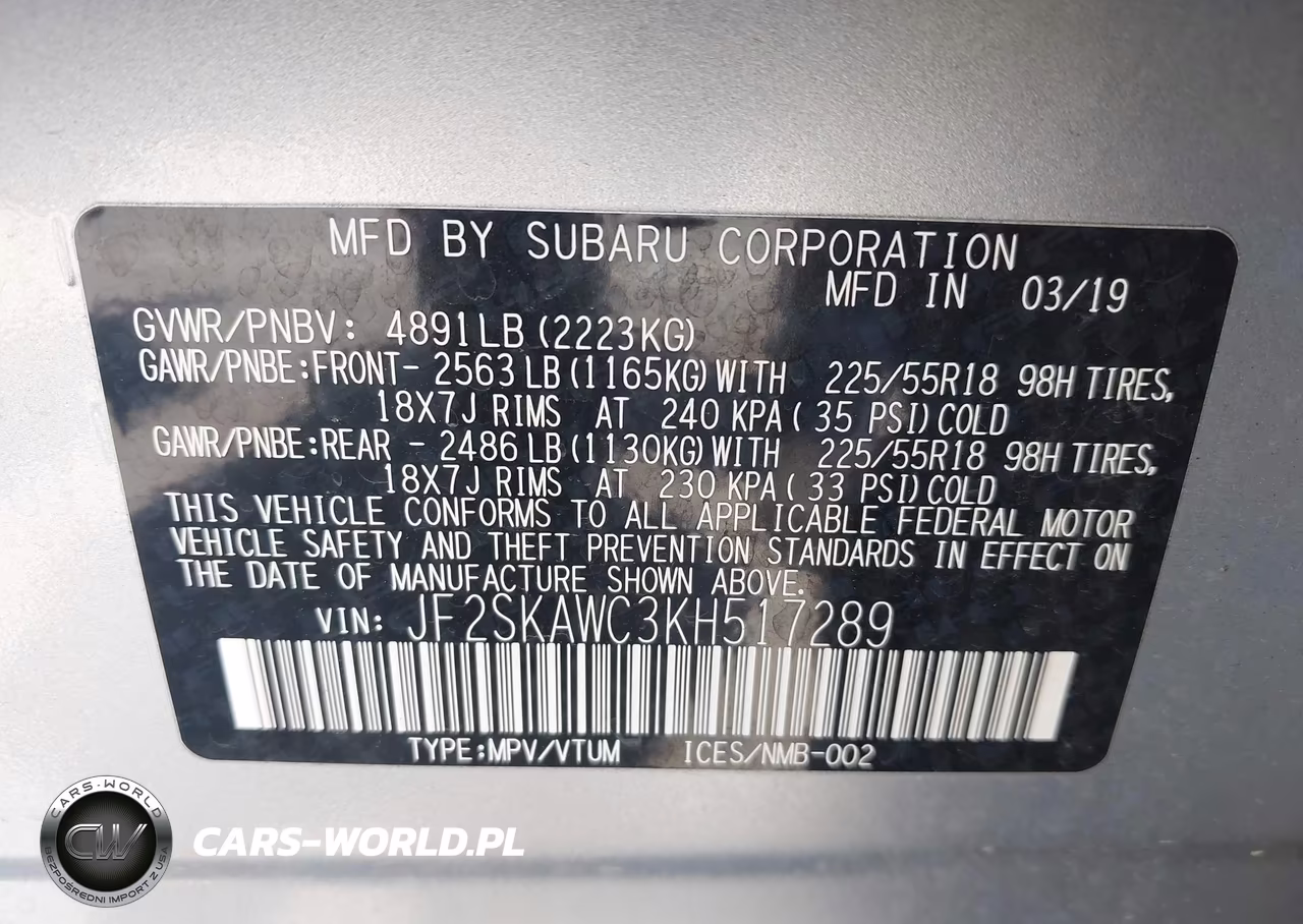 2019 Subaru Forester Touring VIN:JF2SKAWC3KH517289 - 9