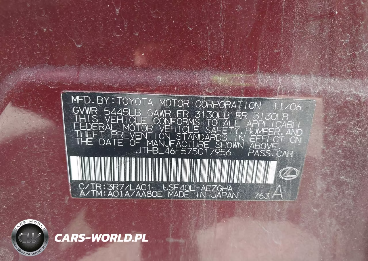 2007 Lexus Ls 460 VIN:JTHBL46F575017956 - 9