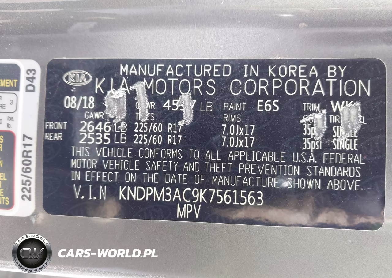 2019 Kia Sportage Lx VIN:KNDPM3AC9K7561563 - 9