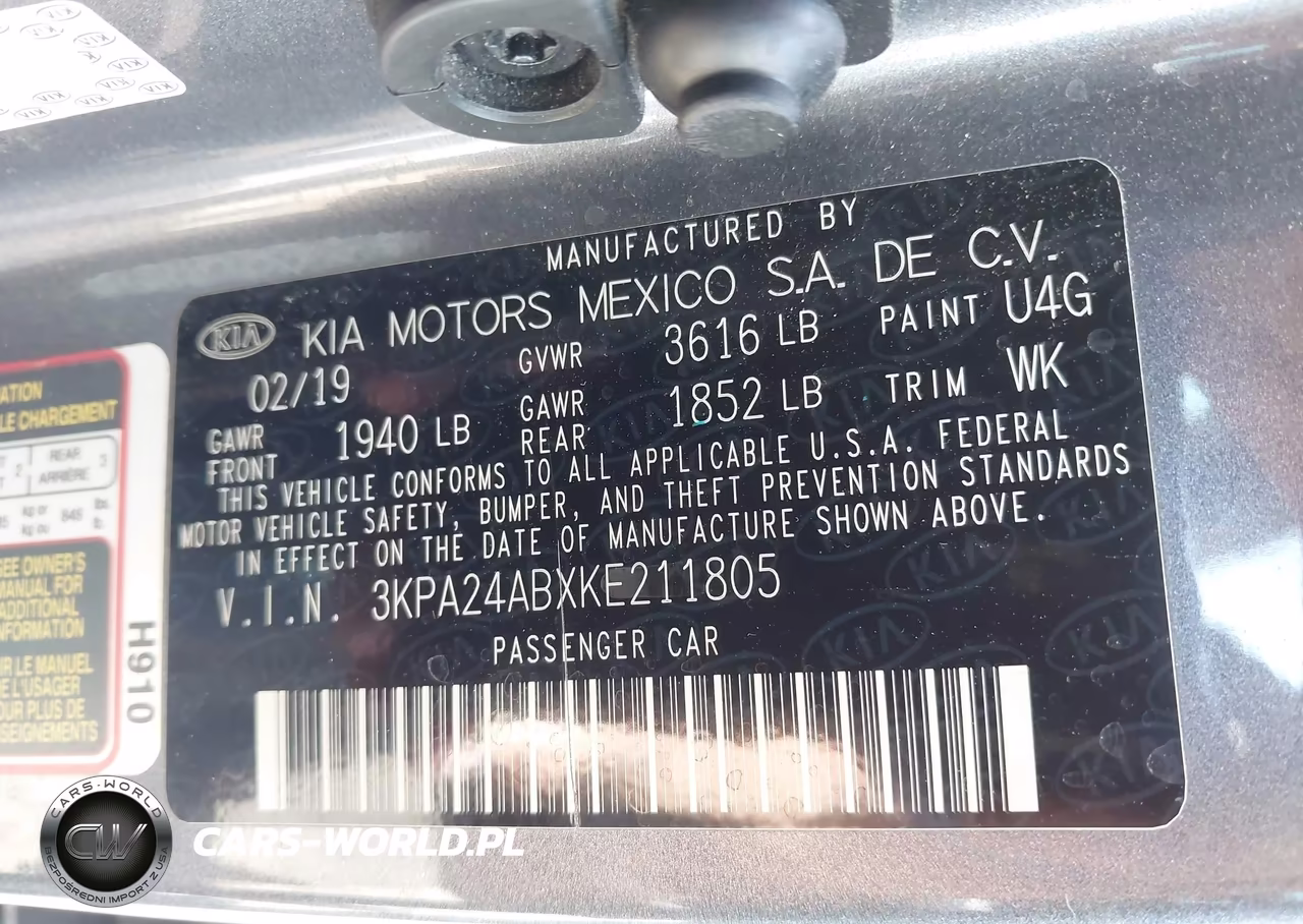 2019 Kia Rio S VIN:3KPA24ABXKE211805 - 9