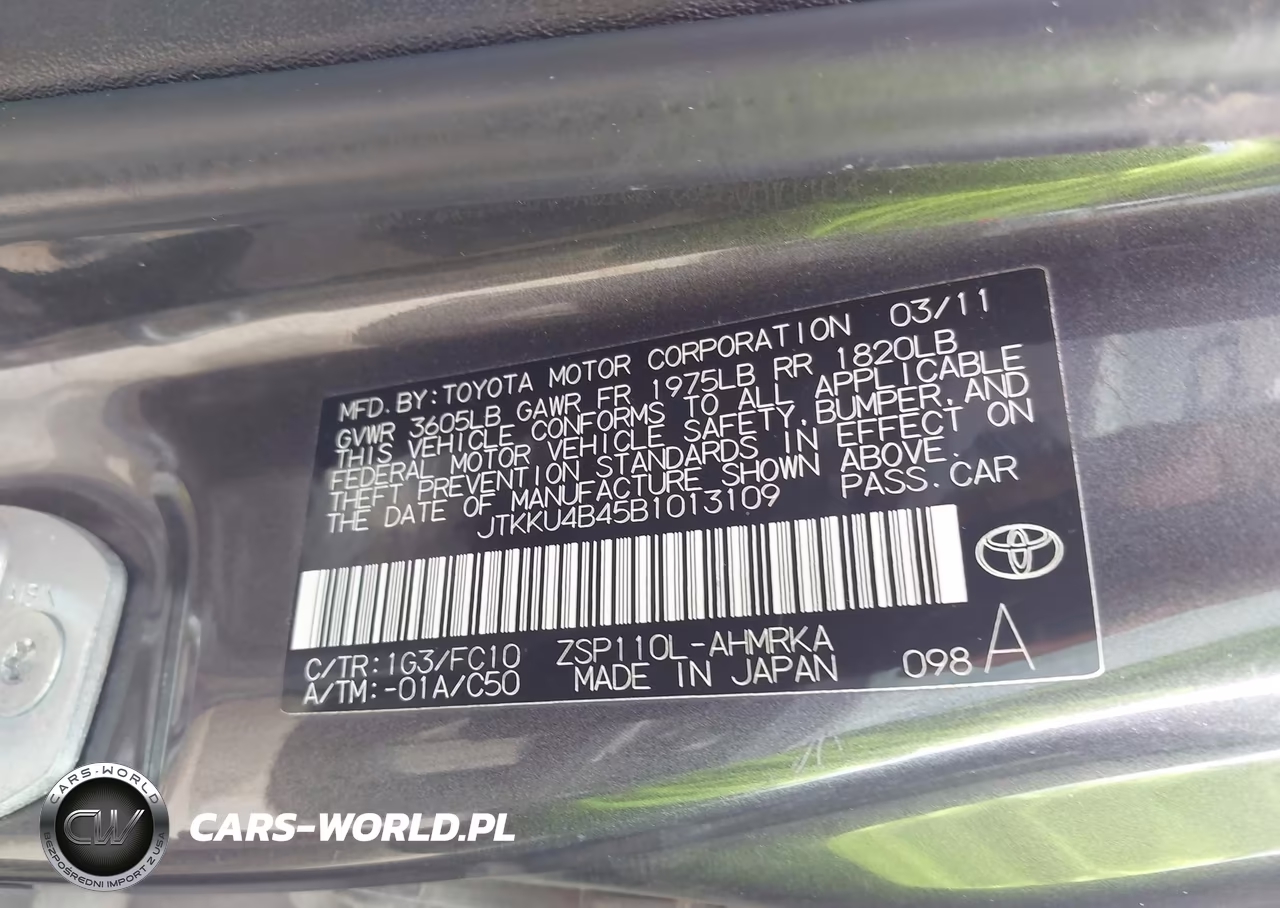 2011 Scion Xd VIN:JTKKU4B45B1013109 - 9