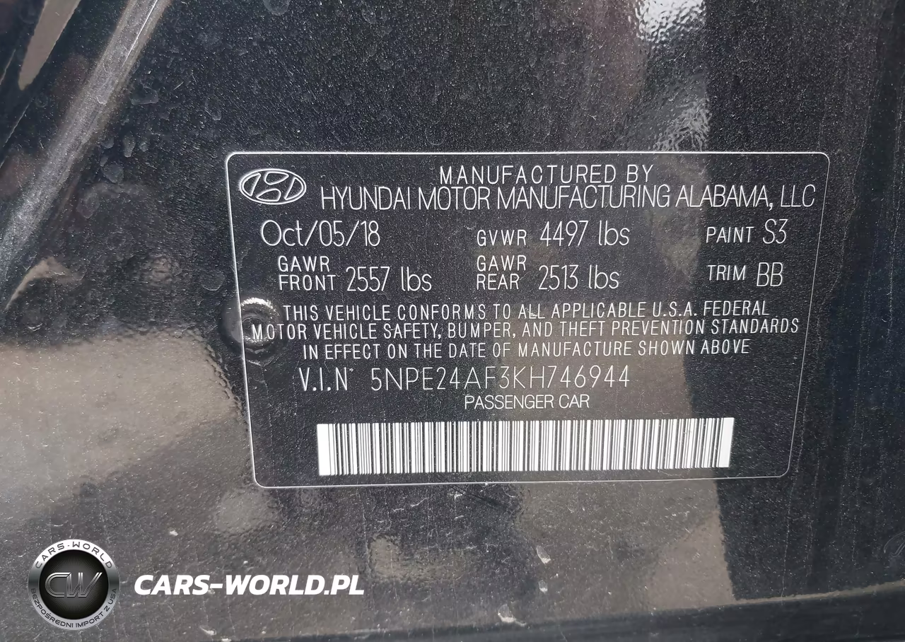 2019 Hyundai Sonata Se VIN:5NPE24AF3KH746944 - 9