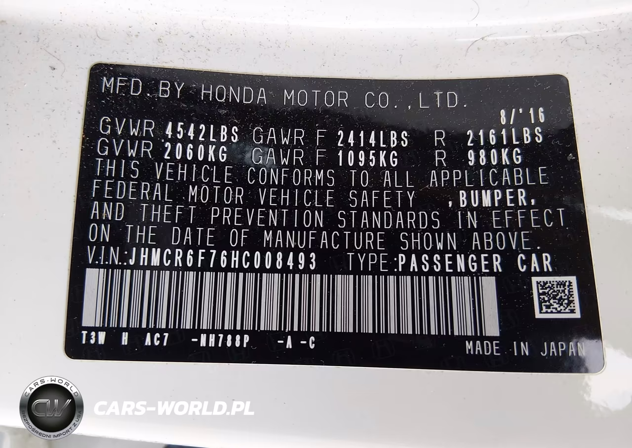 2017 Honda Accord Hybrid Touring VIN:JHMCR6F76HC008493 - 9