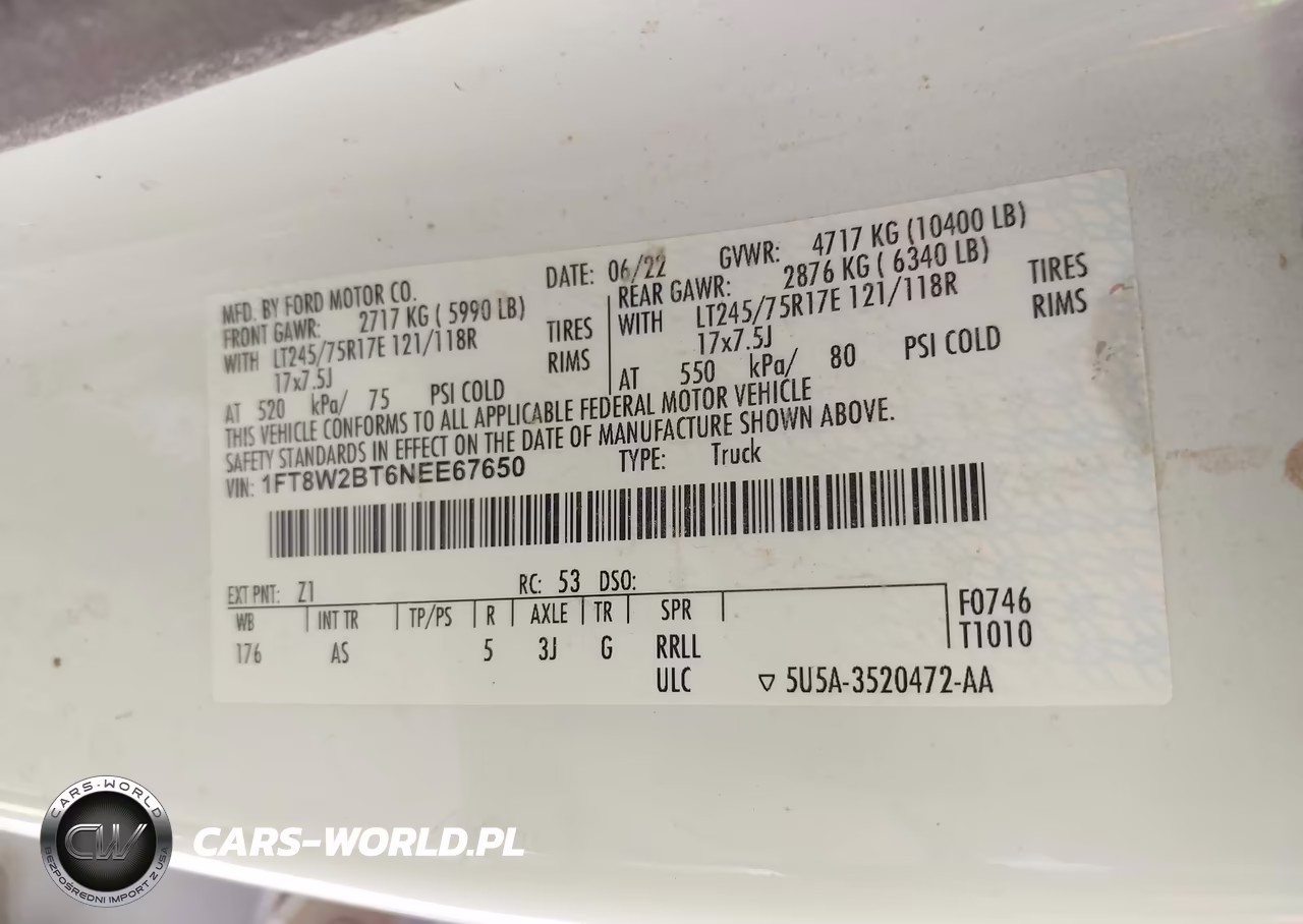 2022 Ford F-250 Xl VIN:1FT8W2BT6NEE67650 - 9