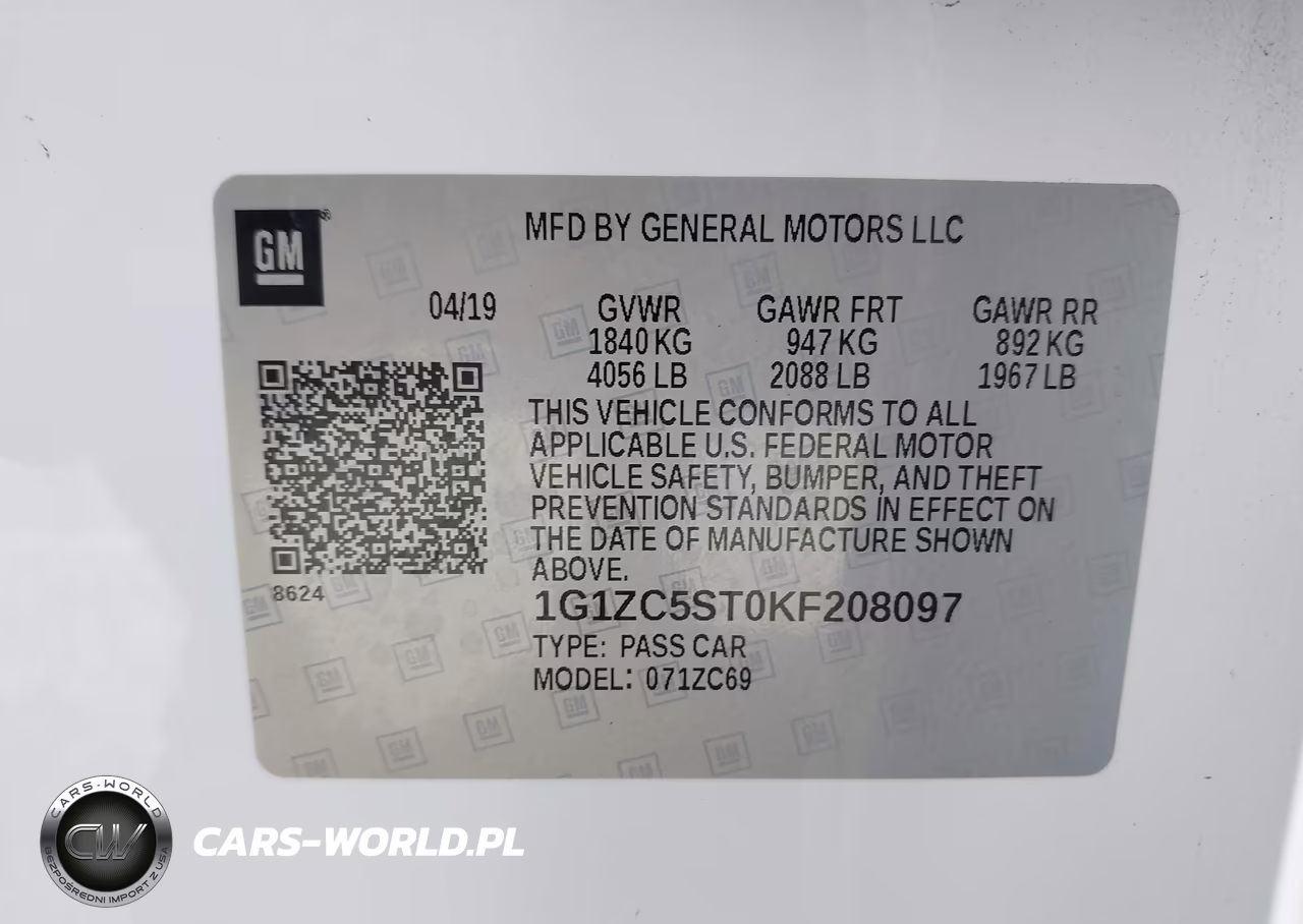 2019 Chevrolet Malibu 1Fl VIN:1G1ZC5ST0KF208097 - 9