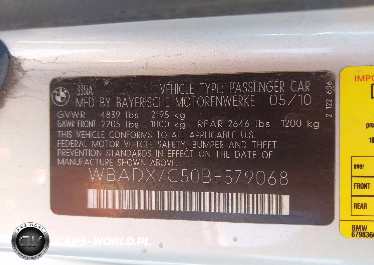 2011 BMW 335I VIN:WBADX7C50BE579068 - 9