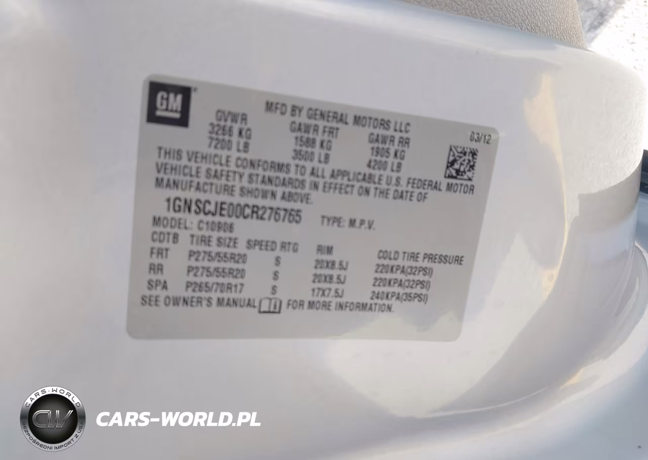 2012 Chevrolet Suburban 1500 Lt VIN:1GNSCJE00CR276765 - 9