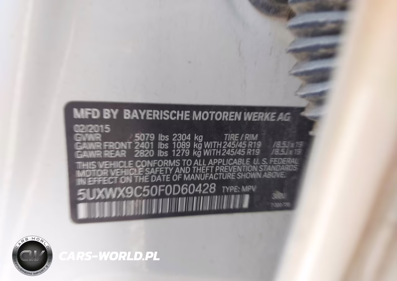 2015 BMW X3 xDrive28I VIN:5UXWX9C50F0D60428 - 9