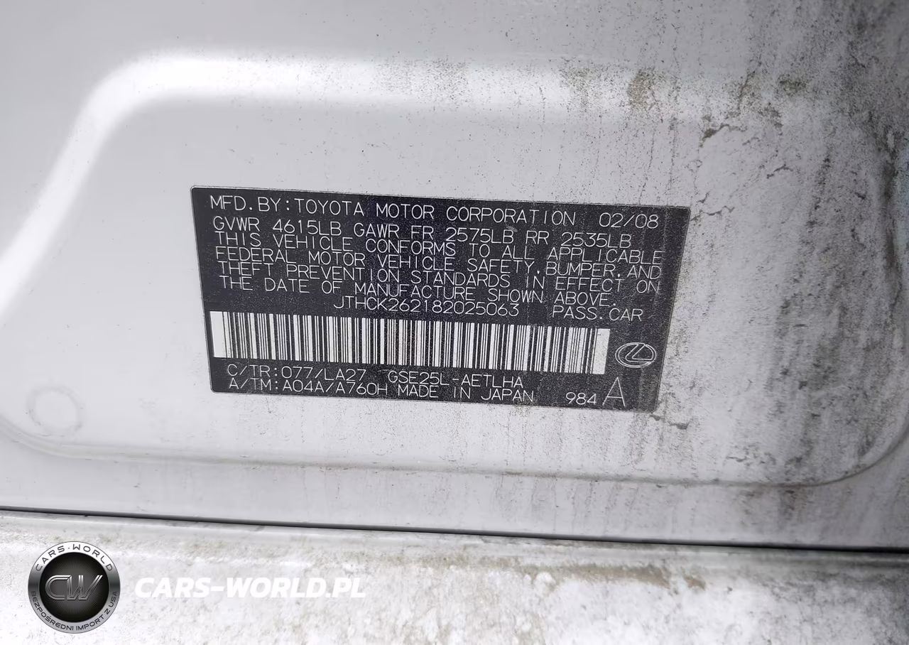 2008 Lexus Is 250 VIN:JTHCK262182025063 - 9