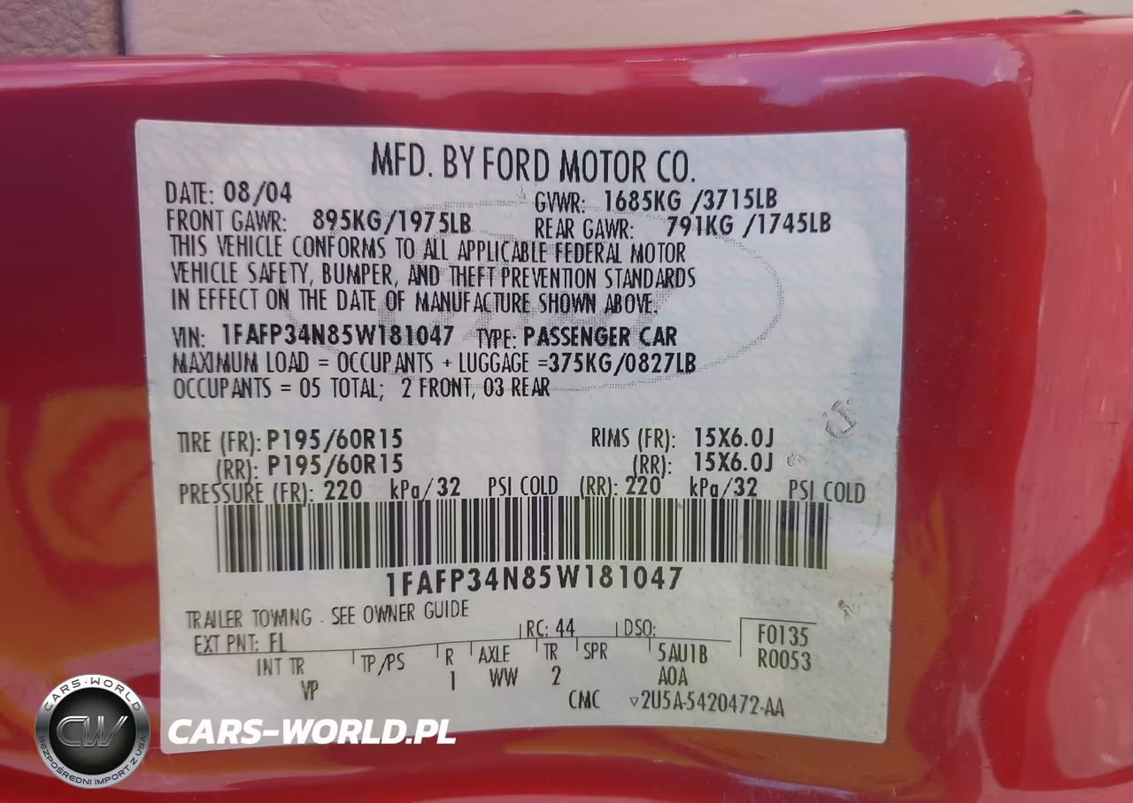 2005 Ford Focus Zx4 VIN:1FAFP34N85W181047 - 9