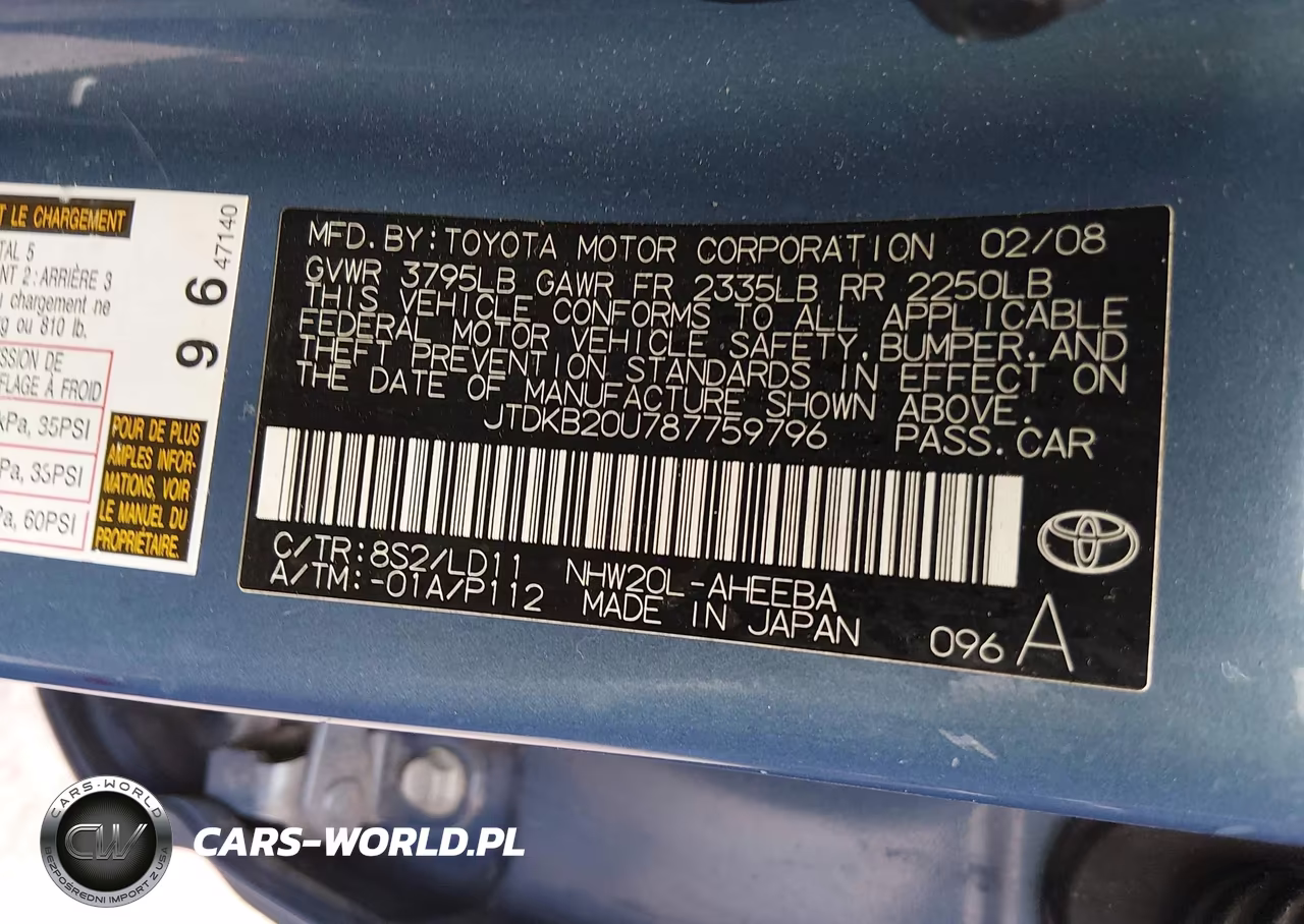 2008 Toyota Prius Touring VIN:JTDKB20U787759796 - 9