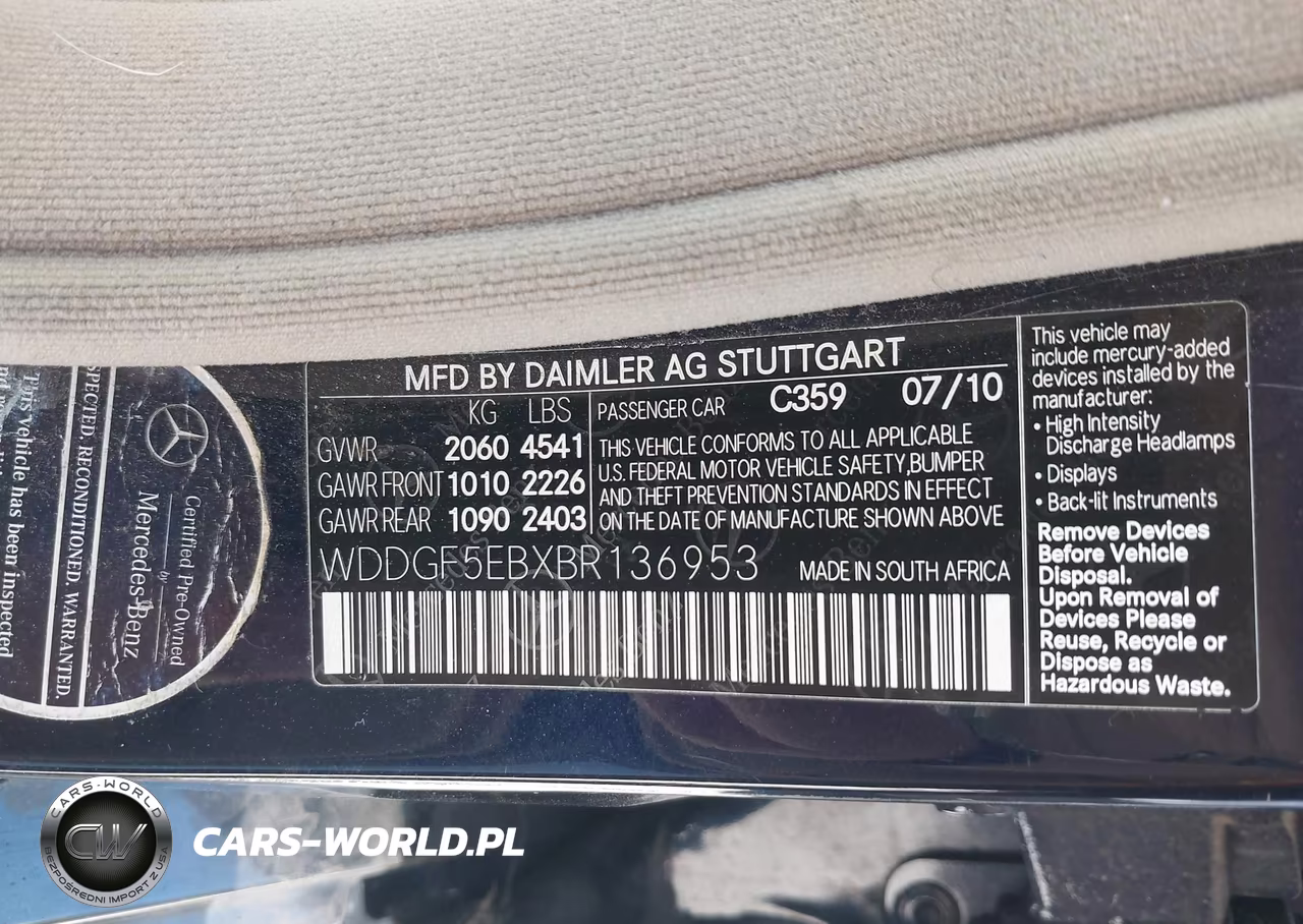 2011 Mercedes-Benz C 300 Sport VIN:WDDGF5EBXBR136953 - 9