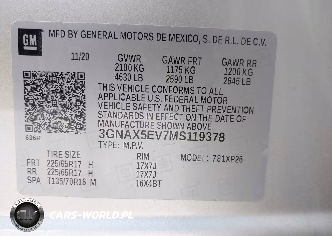 2021 Chevrolet Equinox Awd 1Fl VIN:3GNAX5EV7MS119378 - 9